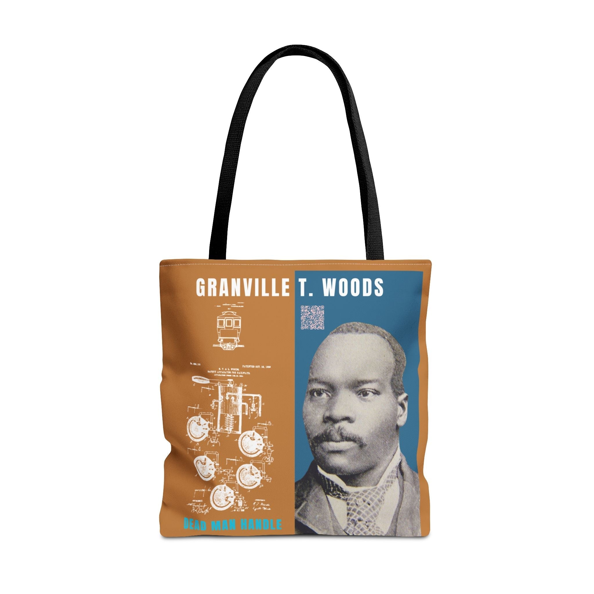 Granville T. Woods Historical Portrait Tote Bag (Light Brown)