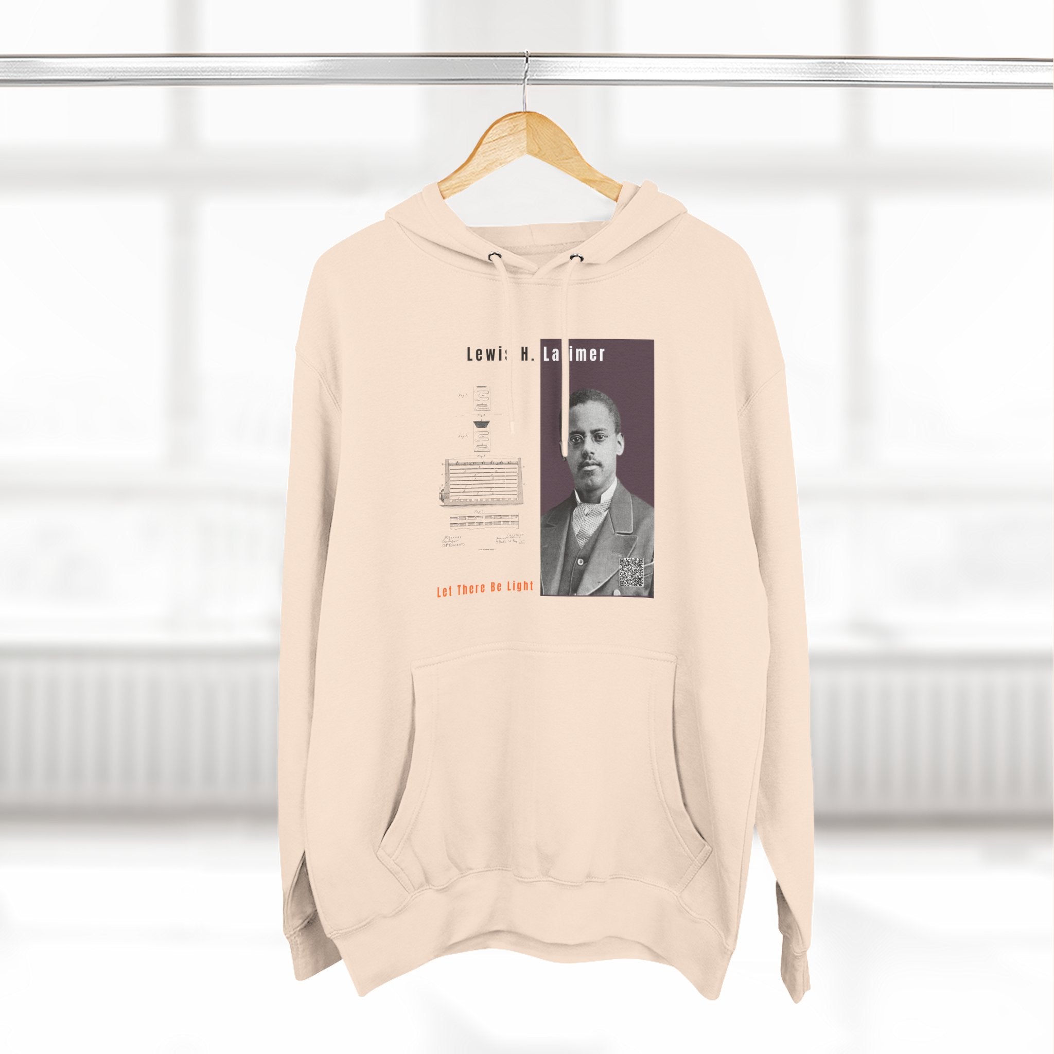 Defend Black Memories: Lewis H. Latimer Three-panel Historical Black Portrait Hoodie