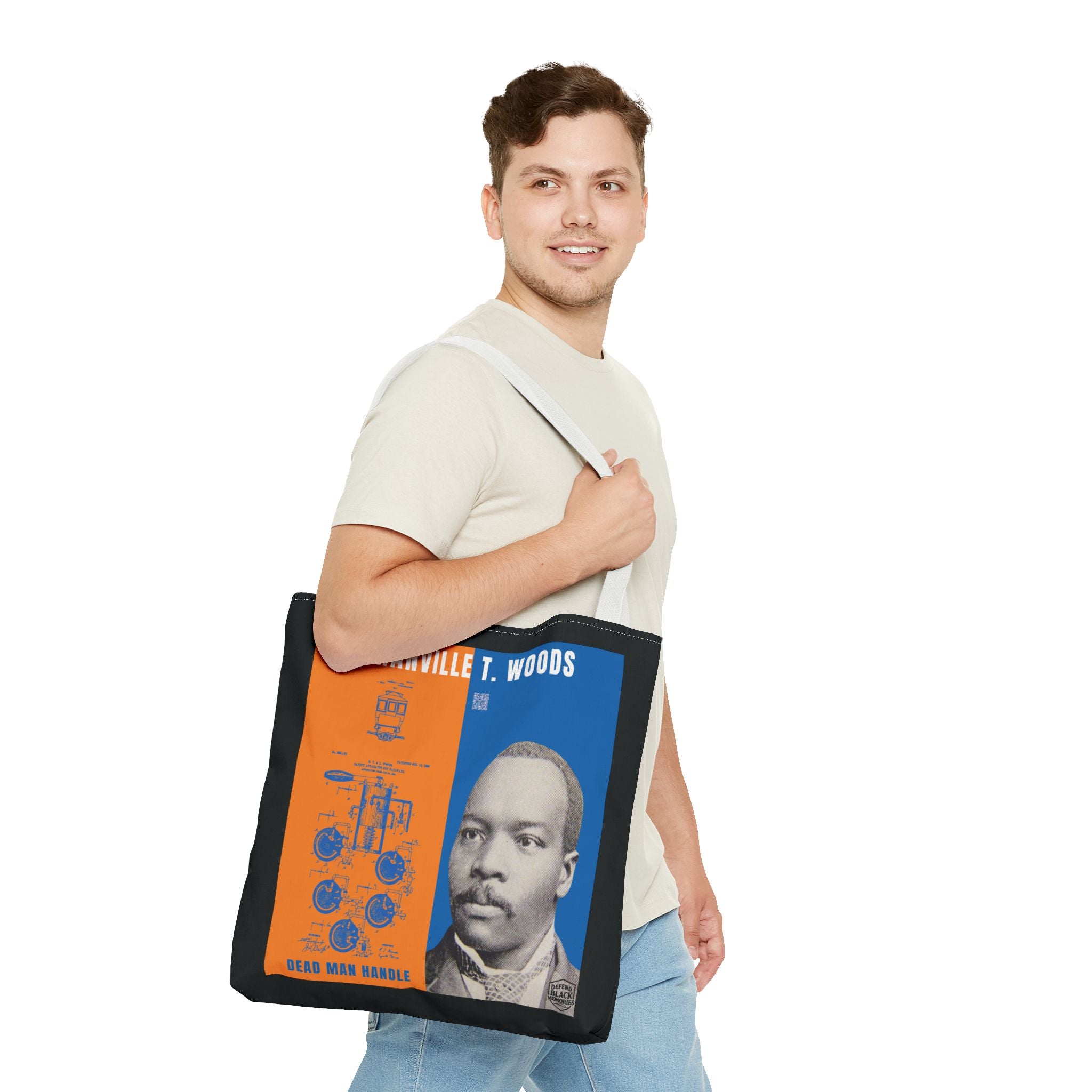 Granville T. Woods Historical Portrait Tote Bag -Turquoise (City Champs)