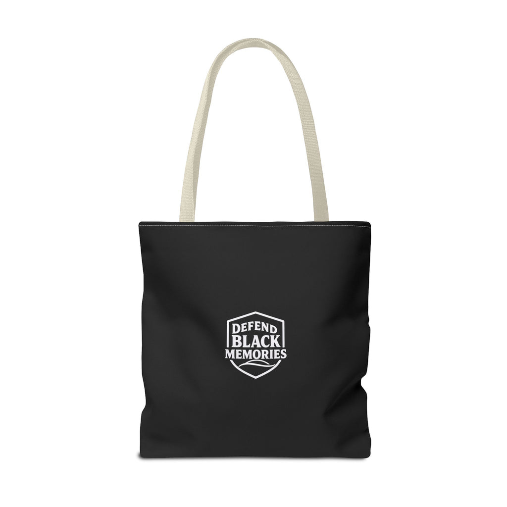 Granville T. Woods Historical Portrait Black Tote Bag (Trans/Dark Cerulean Block)