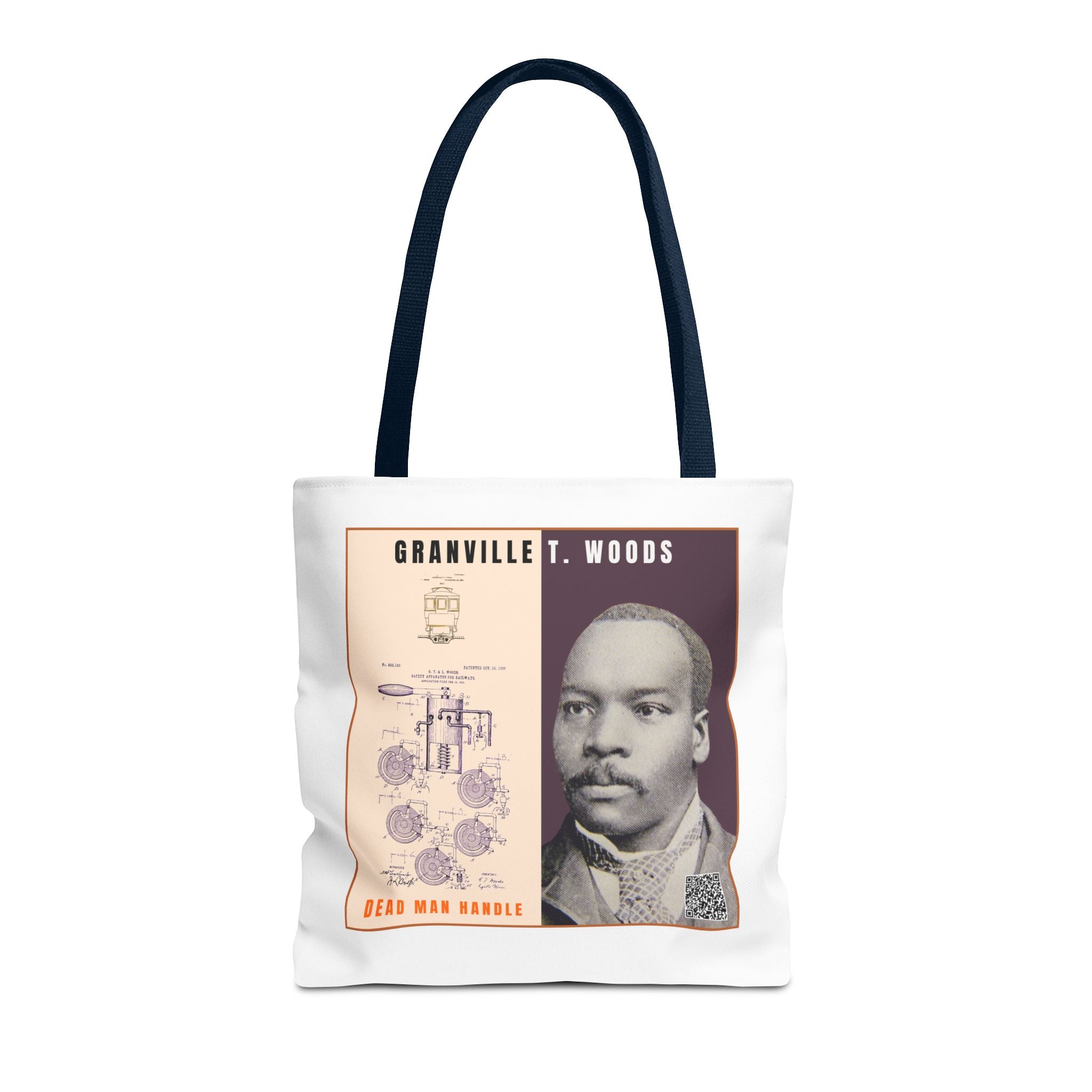 Granville T. Woods Historical Portrait Tote Bag (White)