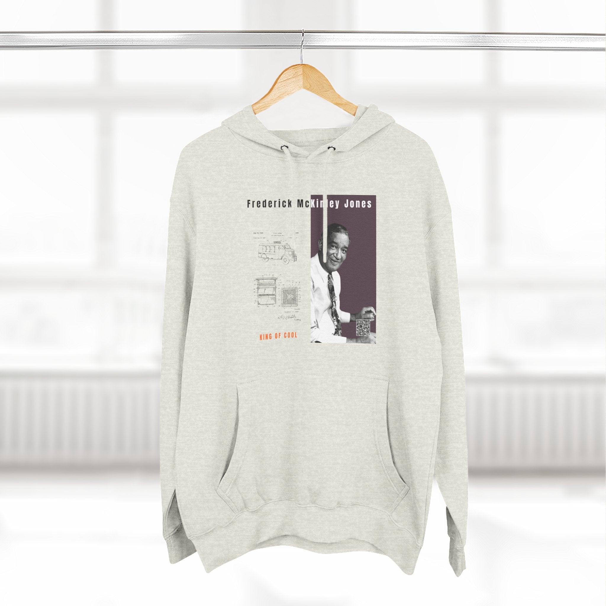 Frederick McKinley Jones, Unisex, Three-panel Historical Portrait Hoodie