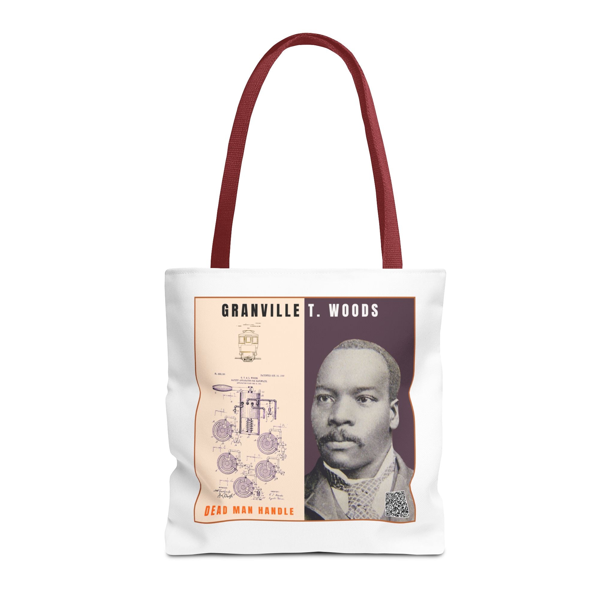 Granville T. Woods Historical Portrait Tote Bag (White)