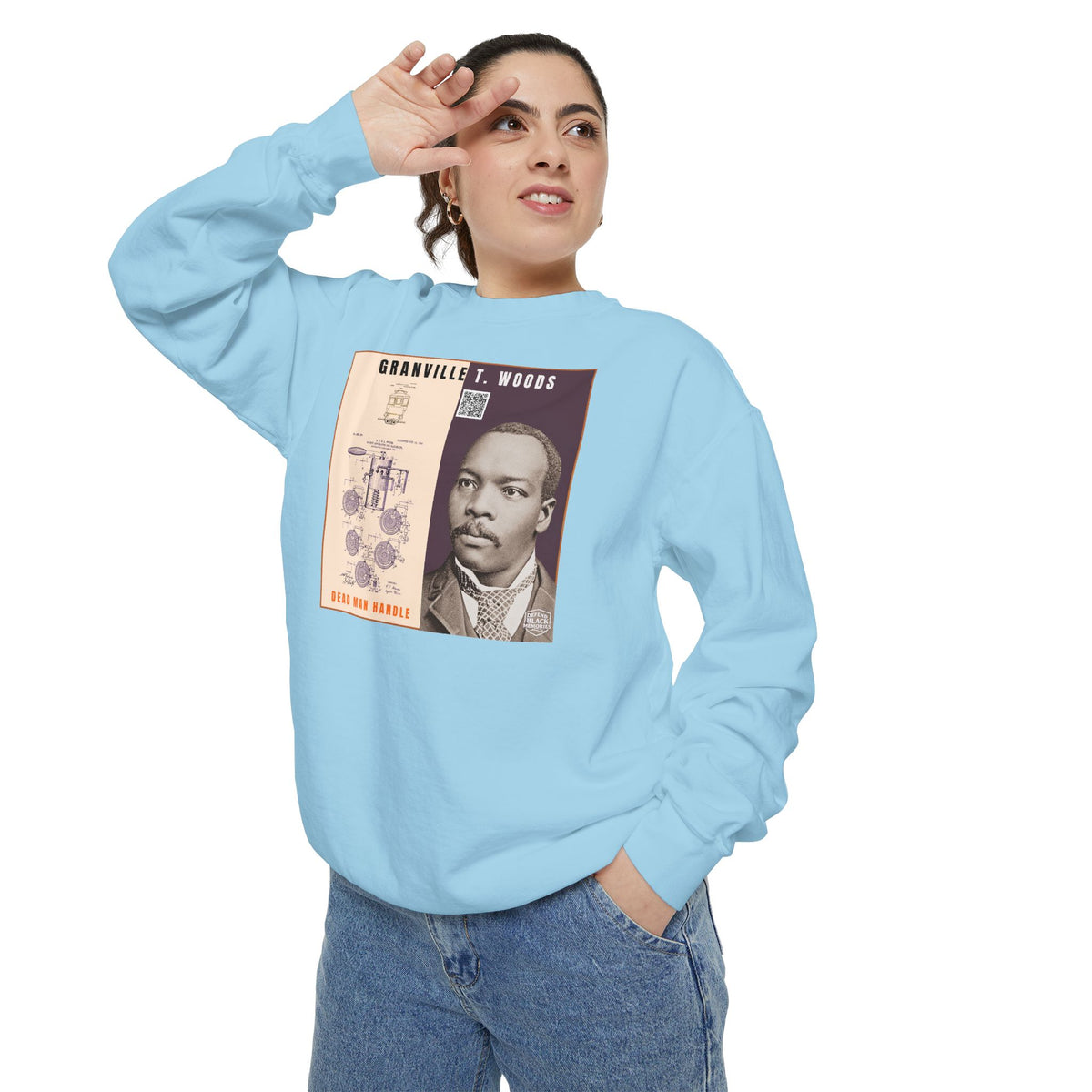 Granville T. Woods, Unisex, Historical Portrait Crewneck Sweatshirt (City Champs)