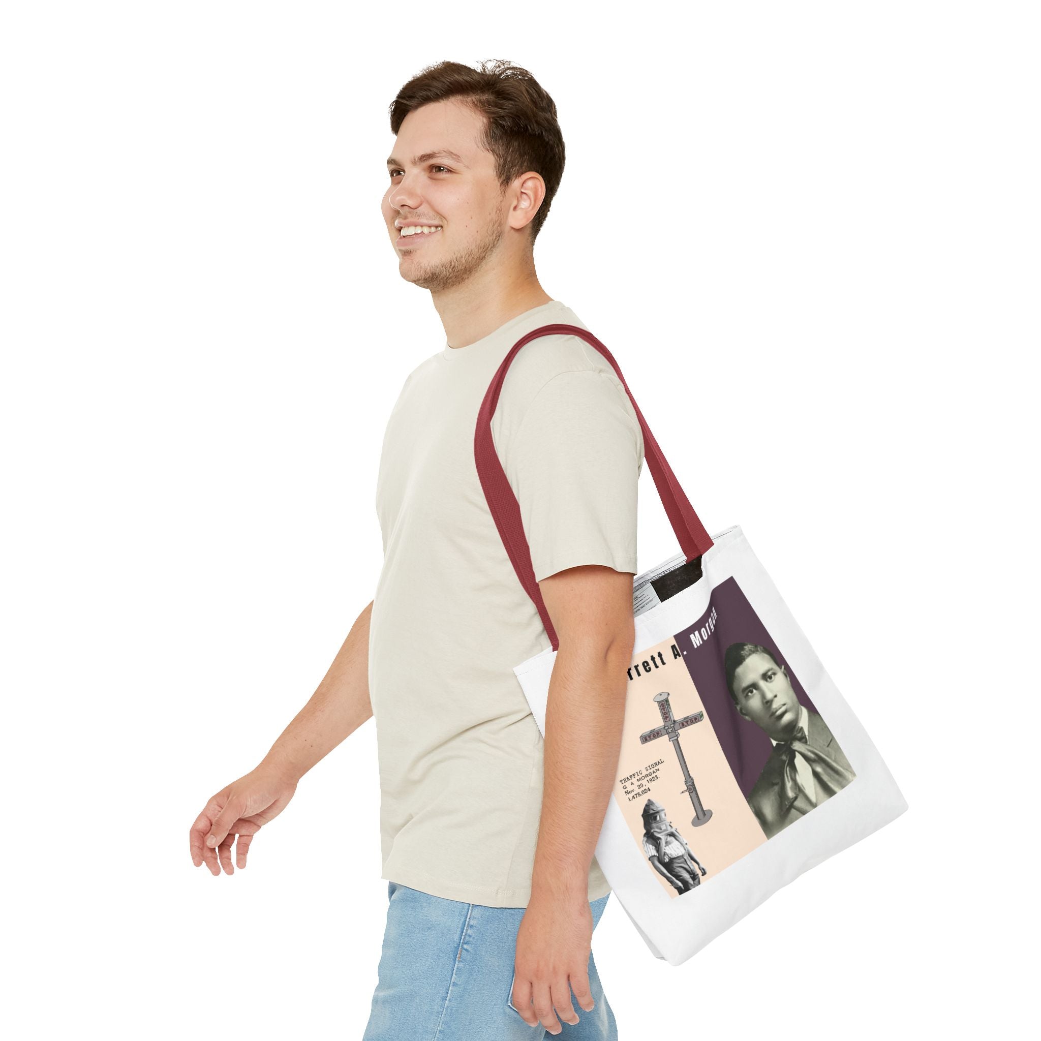 Garrett A. Morgan Historical Portrait Tote Bag (White)