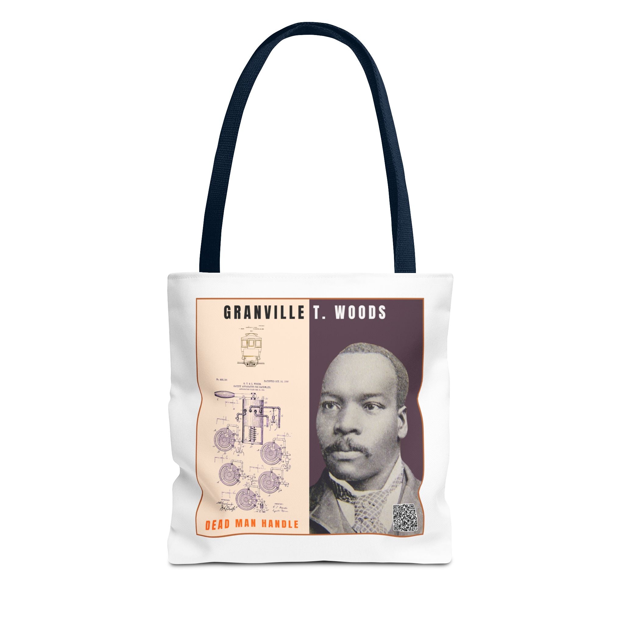 Granville T. Woods Historical Portrait Tote Bag (White)