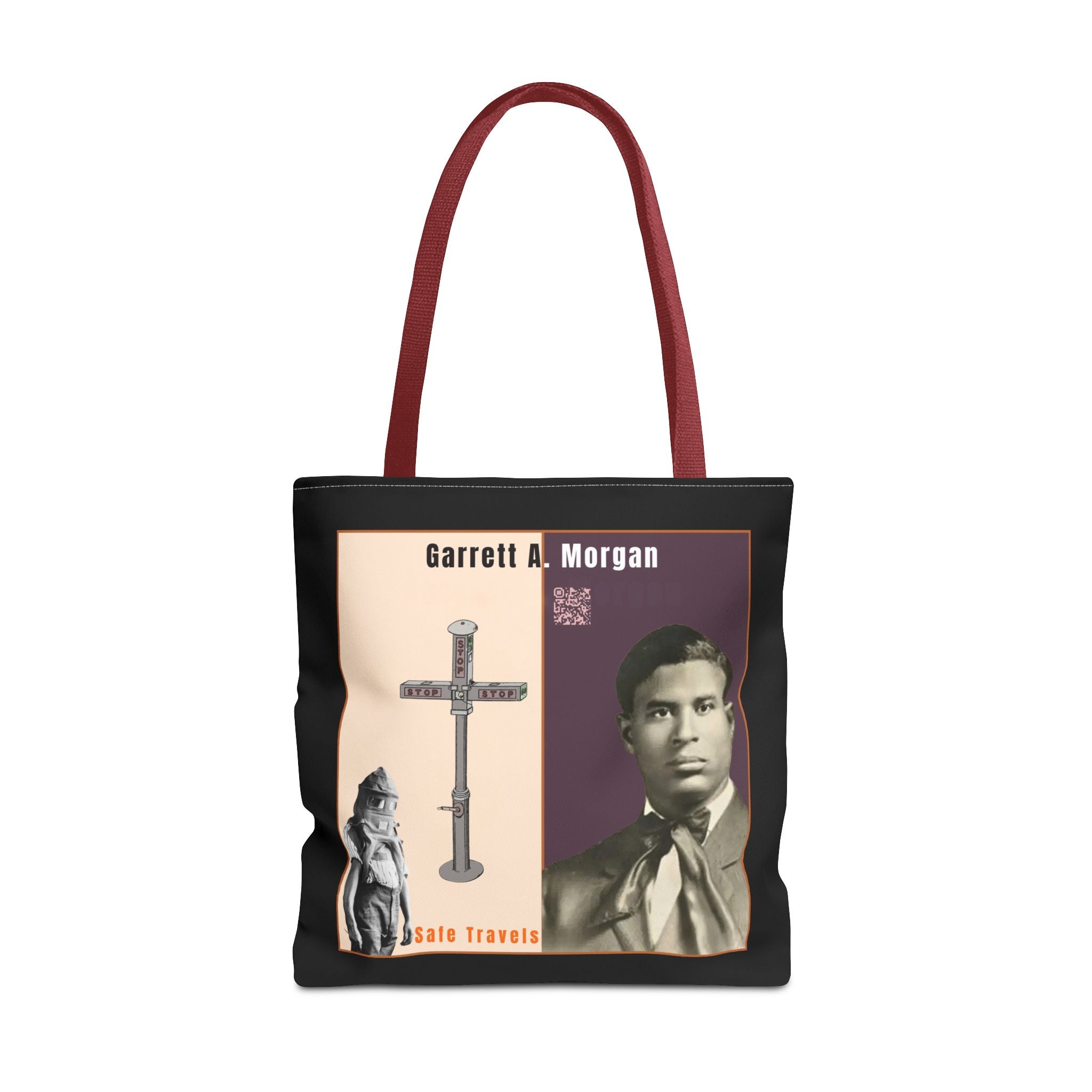 Garrett A. Morgan Tribute Tote Bag — Black Brilliance Spotlight with QR Code