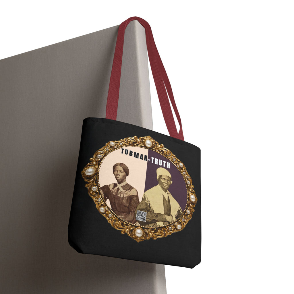 Tubman-Truth Brooch Graphic Tote Bag (Black)
