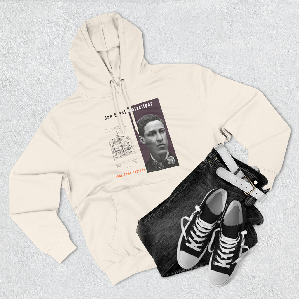 Defend Black Memories: Jan E. Matzeliger Three-Panel Historic Black Portrait Hoodie