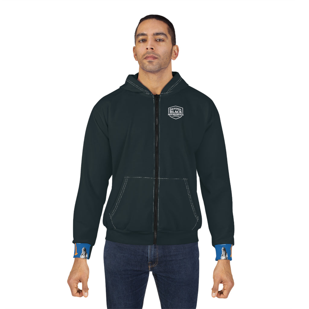 Jan Ernst Matzeliger  AOP Back Graphic, Zip Hoodie-Grey (City Champs)