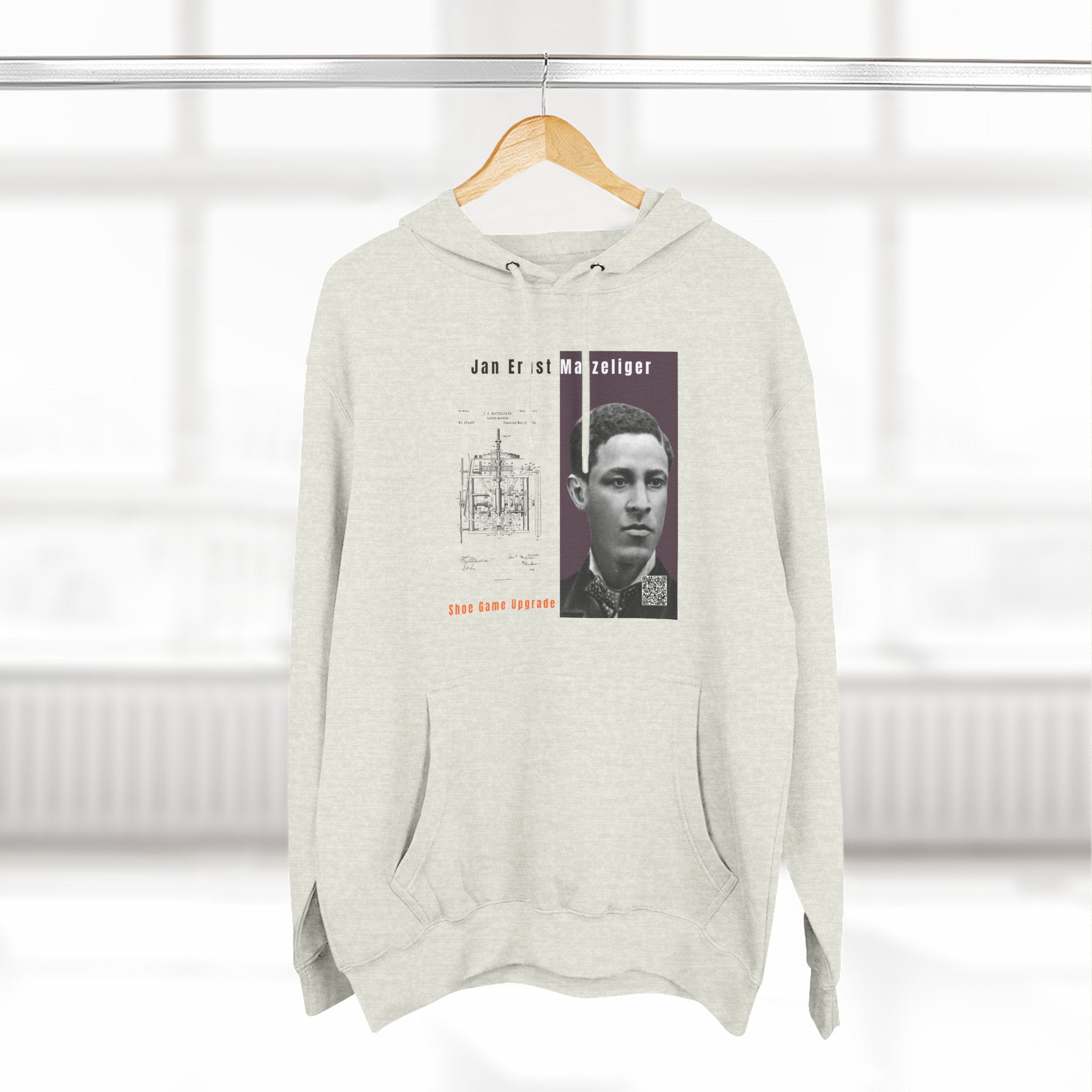 Defend Black Memories: Jan E. Matzeliger Three-Panel Historic Black Portrait Hoodie