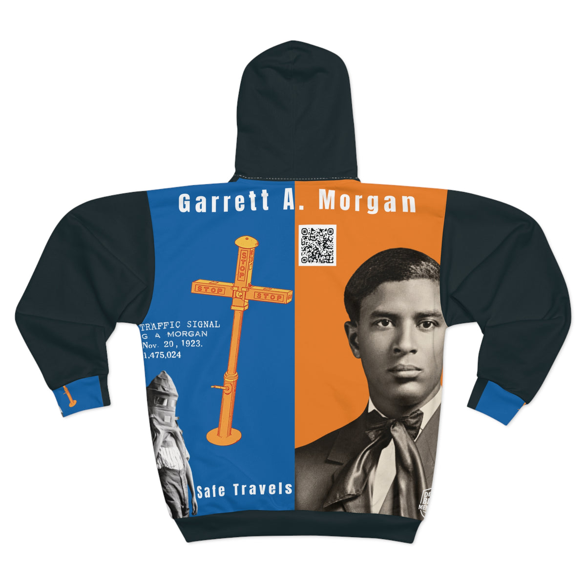 Jan Ernst Matzeliger  AOP Back Graphic, Zip Hoodie-Grey (City Champs)