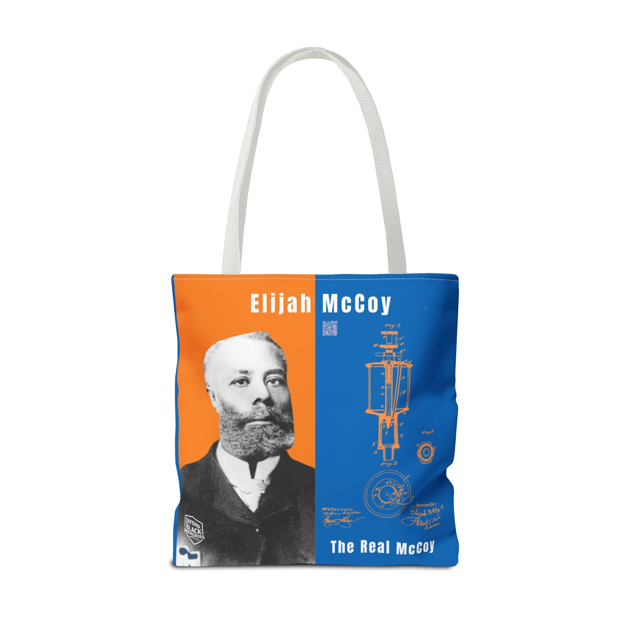 Elijah McCoy 'The Real McCoy' Tote Bag — Inspirational History Tribute (White)