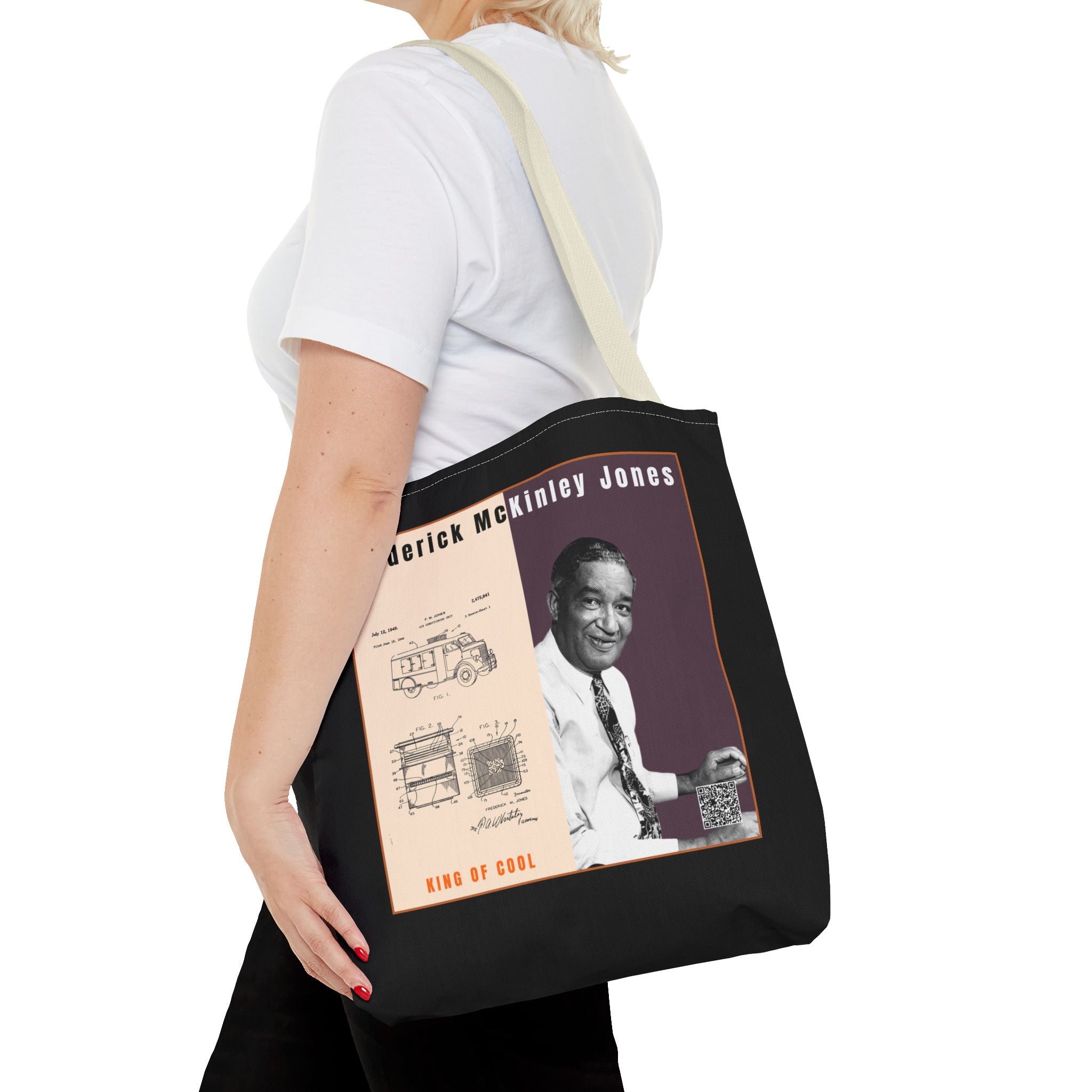 Frederick McKinley Jones, Historical Portrait Tote Bag (Black)