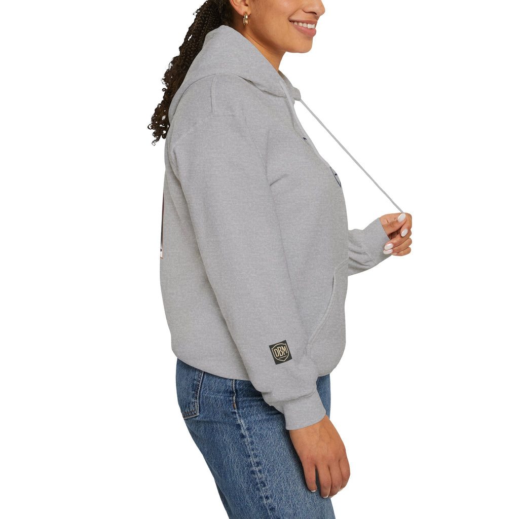 Defend Black Memories: Elijah McCoy Historical Black Portrait Big Back Logo Hoodie