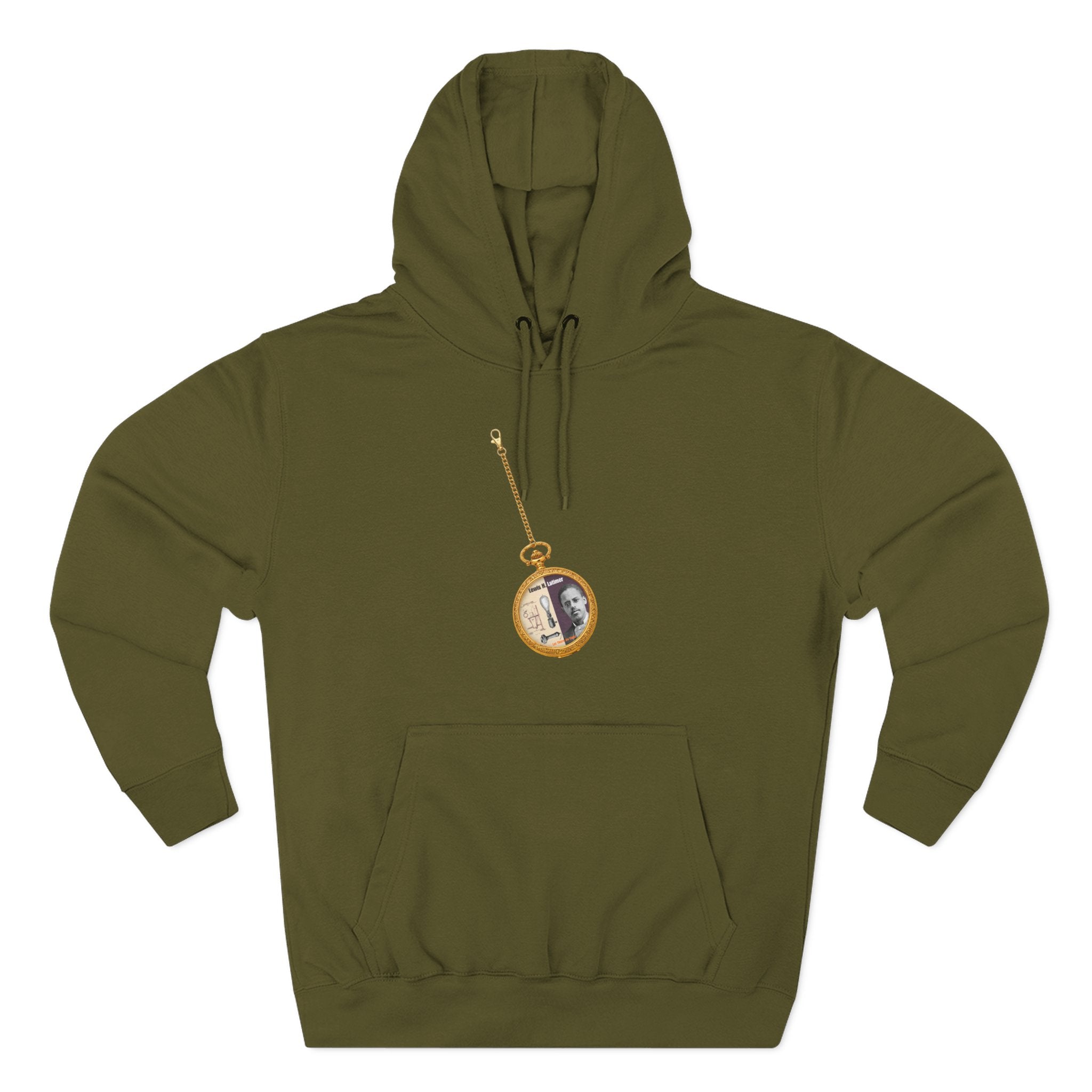 Lewis H Latimer Pocket Watch Three-Panel Fleece Hoodie