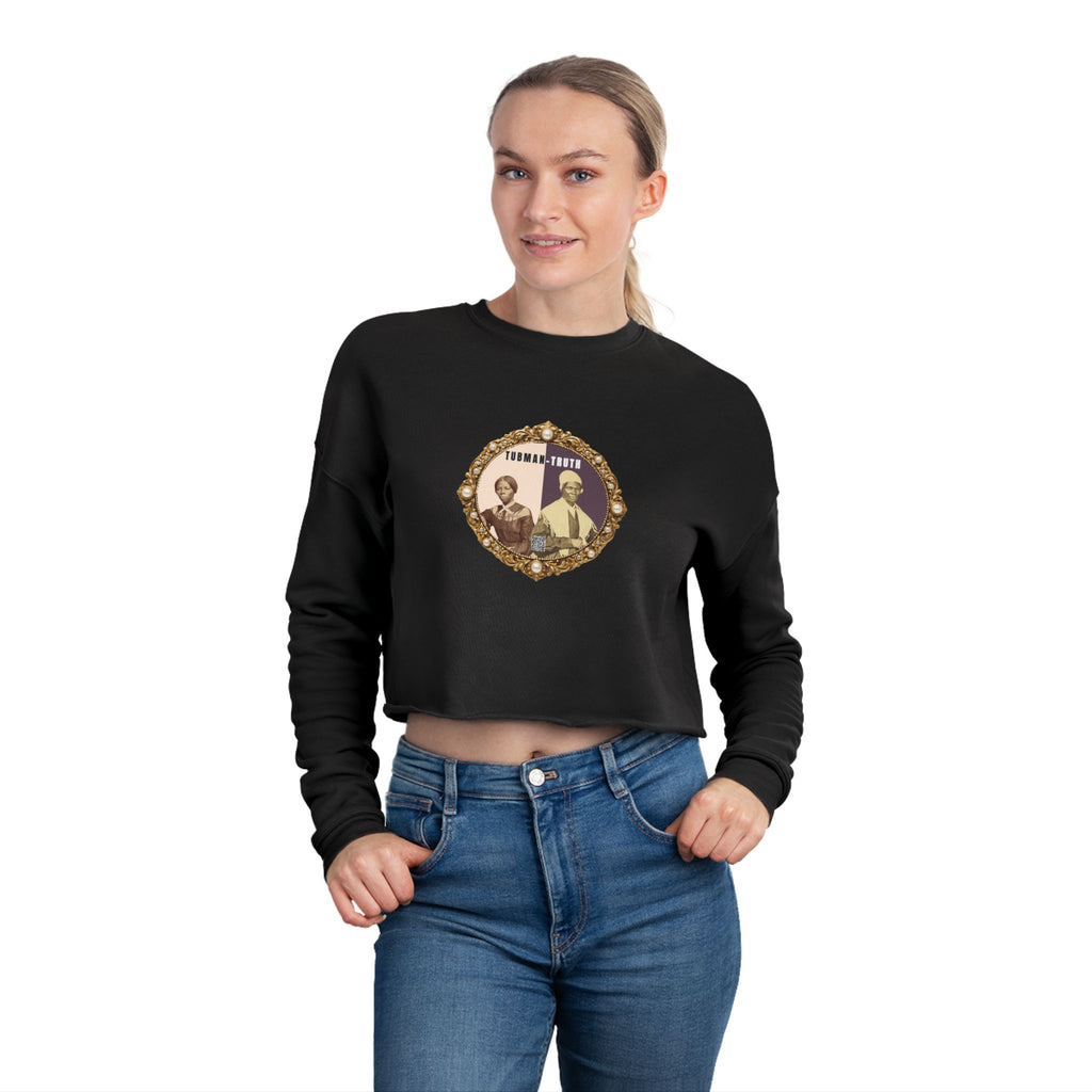 Tubman-Truth, Front Brooch Graphic, Women's Cropped Sweatshirt