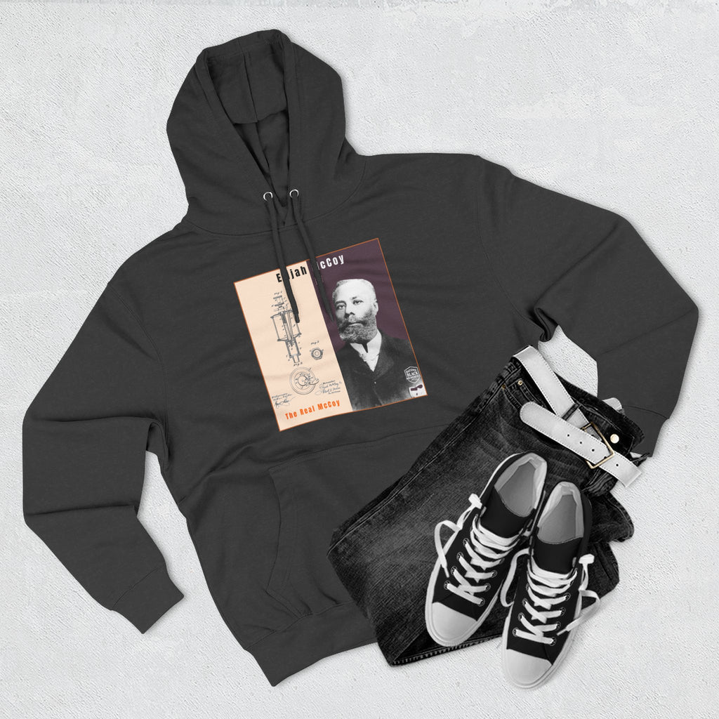 Elijah McCoy Three-Panel Design Hoodie-Historic Black Portrait Pullover (City Champs)