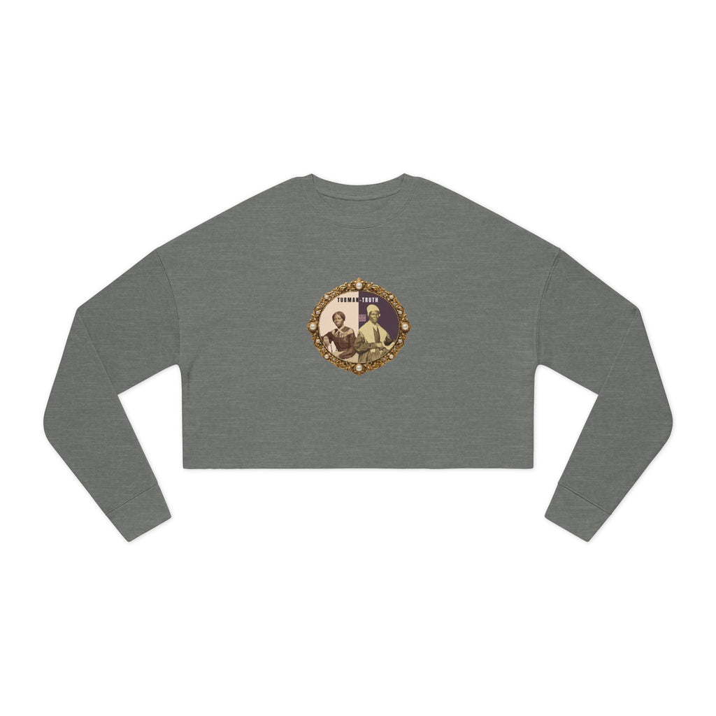 Tubman-Truth, Front Brooch Graphic, Women's Cropped Sweatshirt