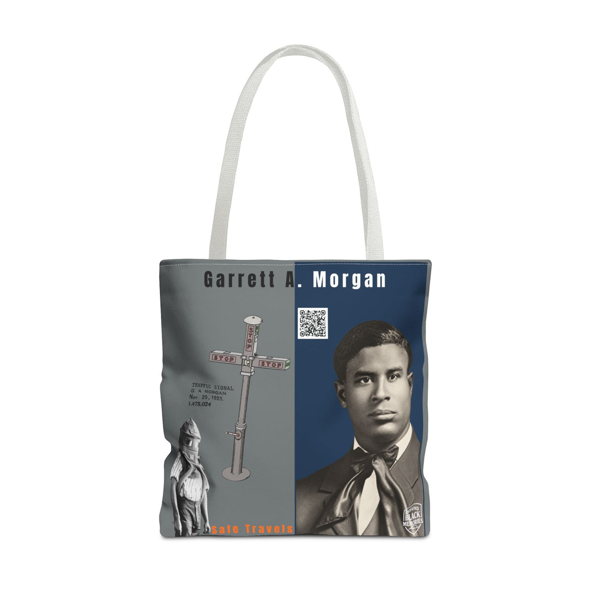 Garrett A. Morgan Historical Portrait Tote Bag (White)