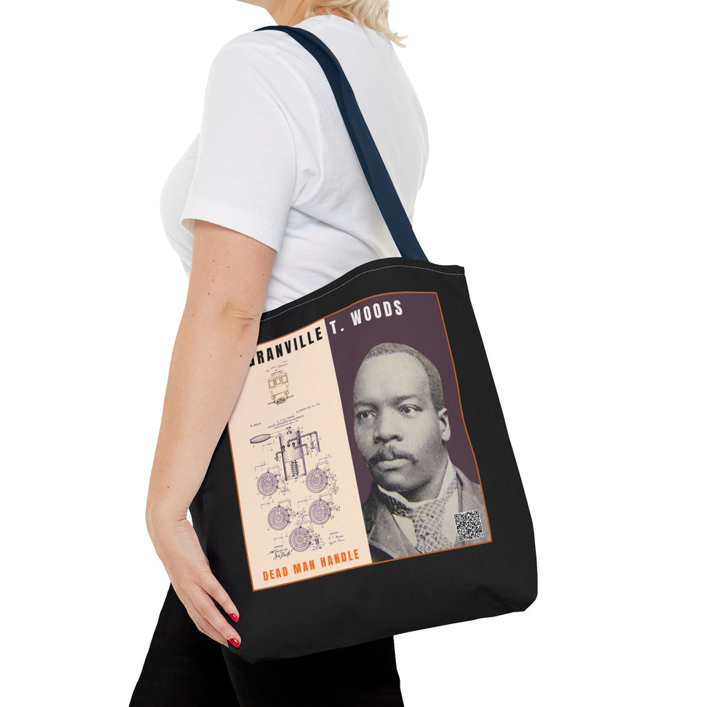 Granville T. Woods Historical Portrait Tote Bag (Black)