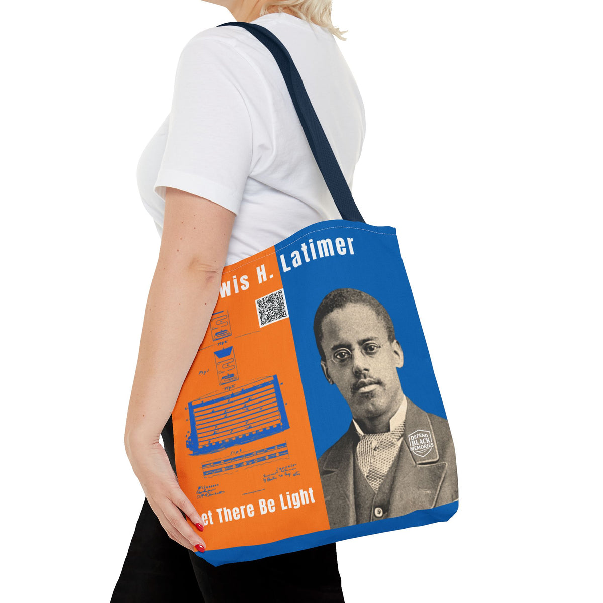 Lewis H. Latimer, Historical Portrait Tote Bag (Double Side City Champs Blue)