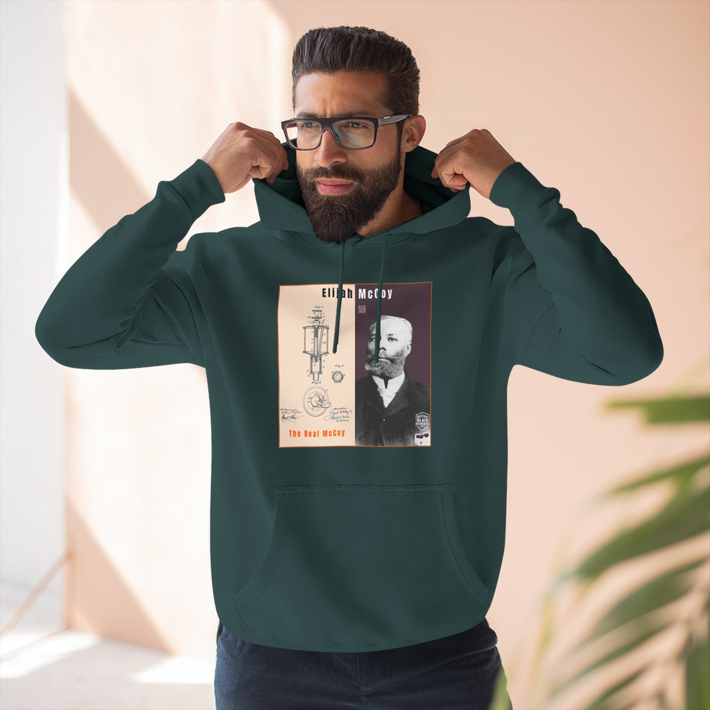 Elijah McCoy Three-Panel Design Hoodie-Historic Black Portrait Pullover (City Champs)