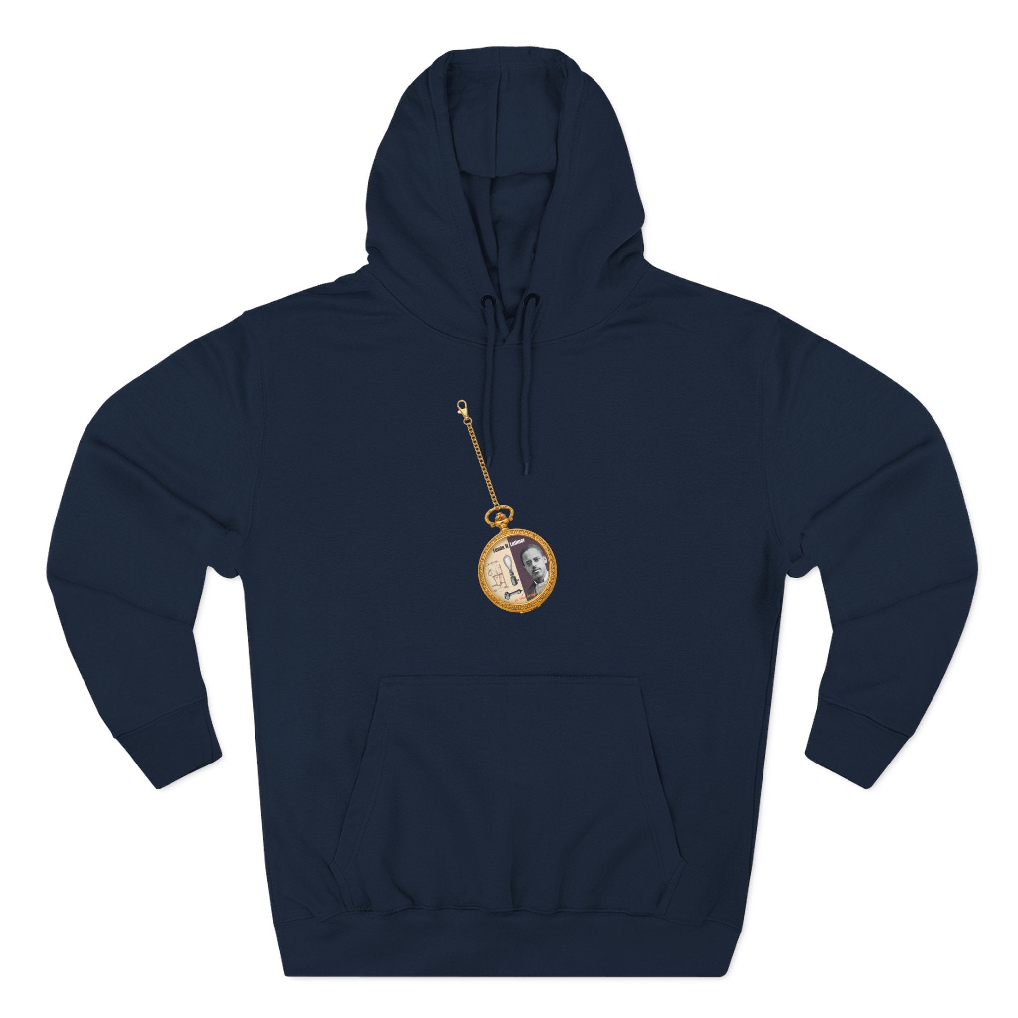Lewis H Latimer Pocket Watch Three-Panel Fleece Hoodie
