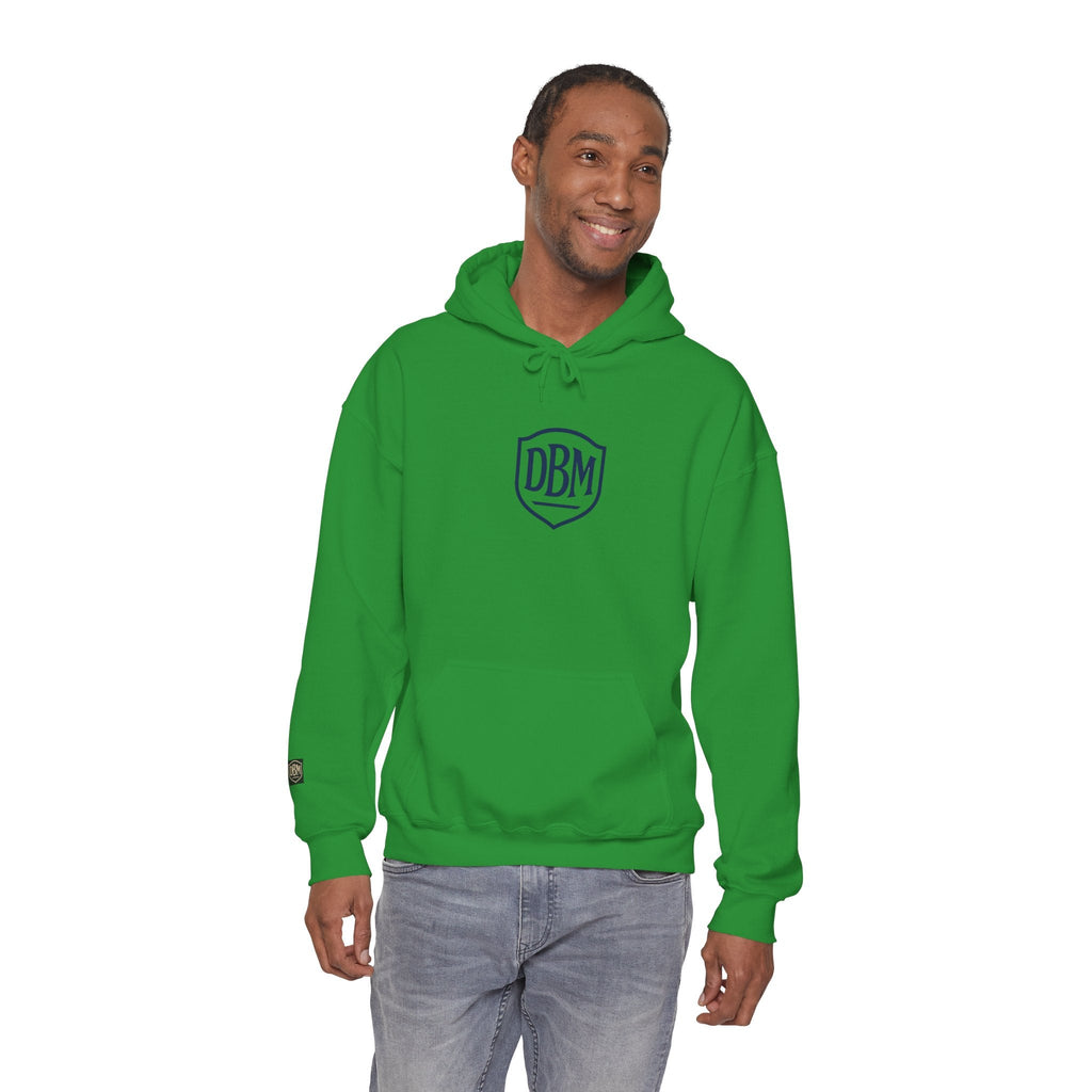 Defend Black Memories: Elijah McCoy Historical Black Portrait Big Back Logo Hoodie
