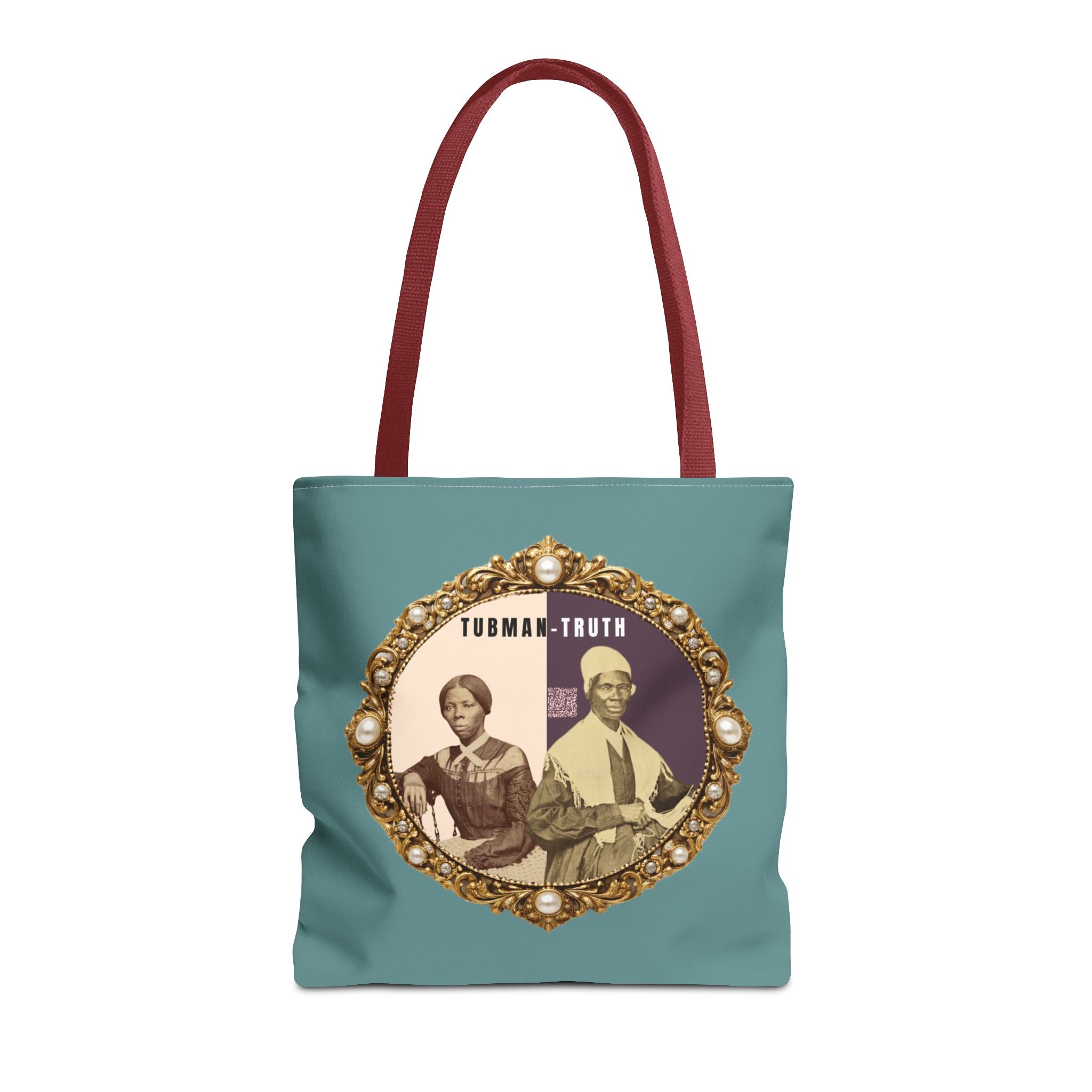 Tubman-Truth Brooch Graphic Tote Bag (Dark Teal)