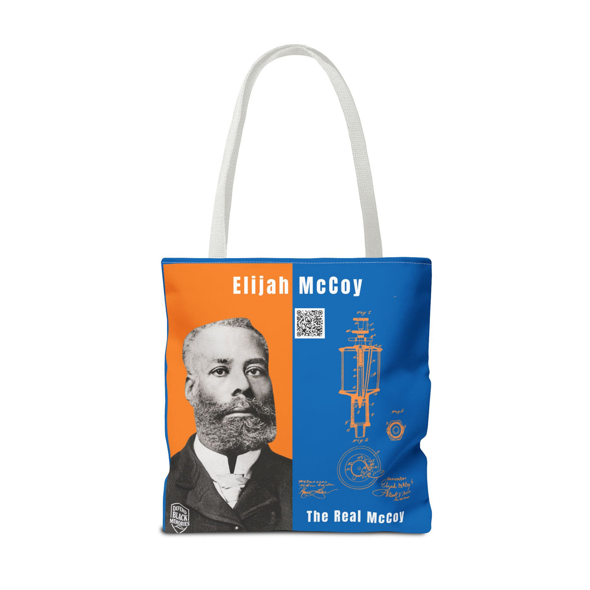 Elijah McCoy 'The Real McCoy' Tote Bag — Inspirational History Tribute (White)