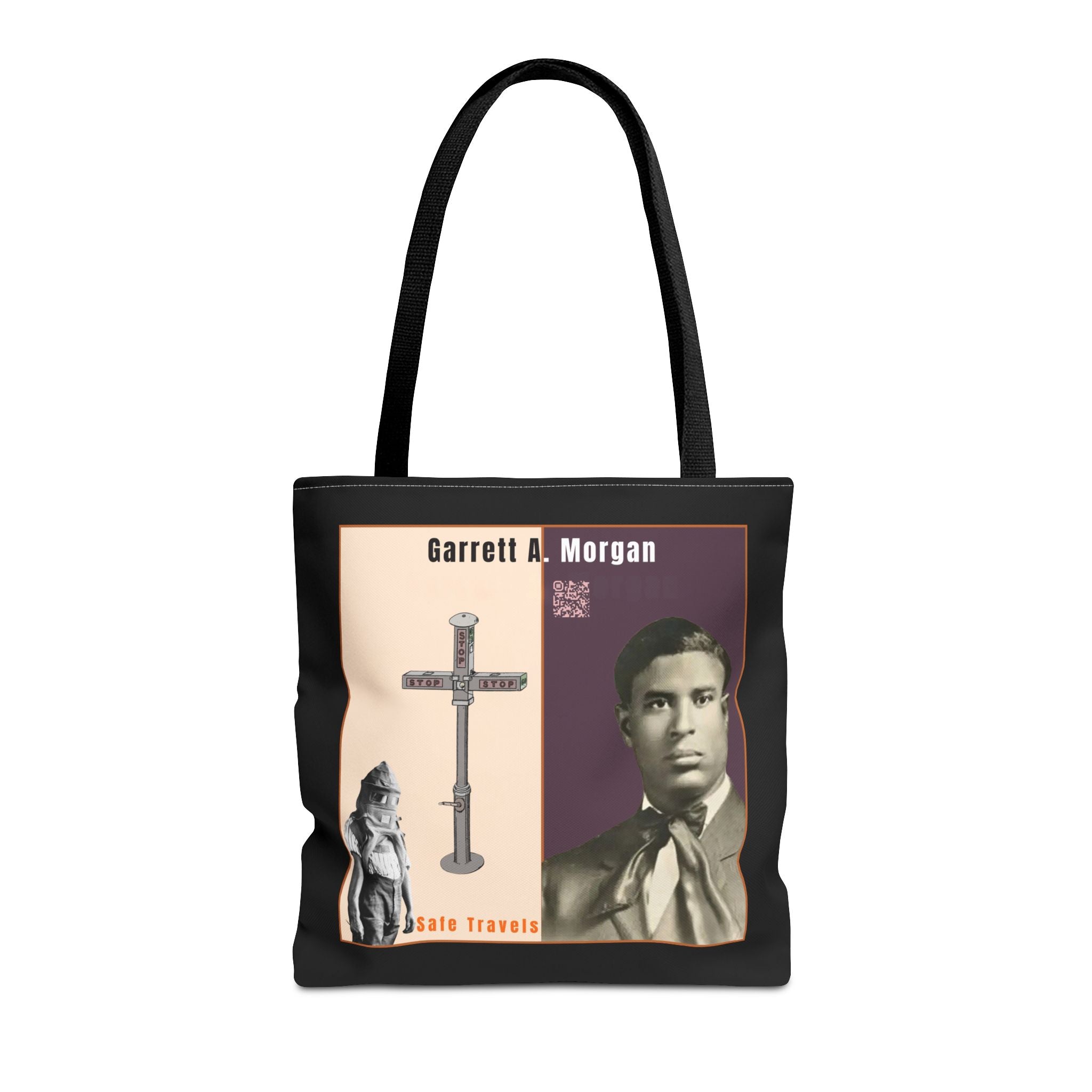 Garrett A. Morgan Tribute Tote Bag — Black Brilliance Spotlight with QR Code