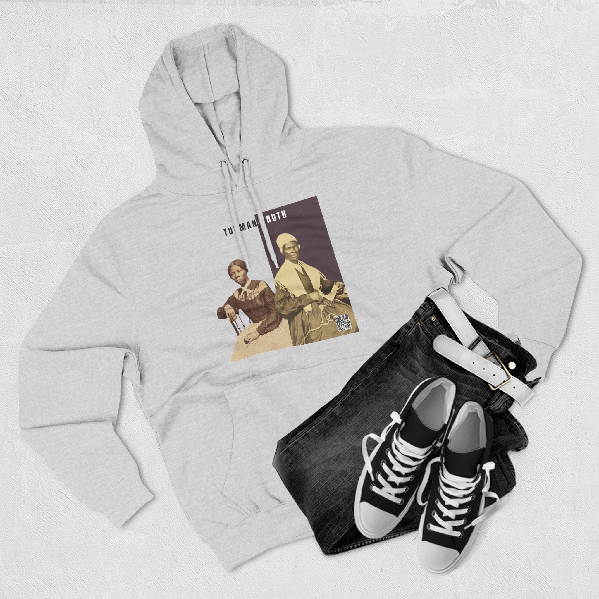 Tubman-Truth Three-panel, Historical Portrait Hoodie