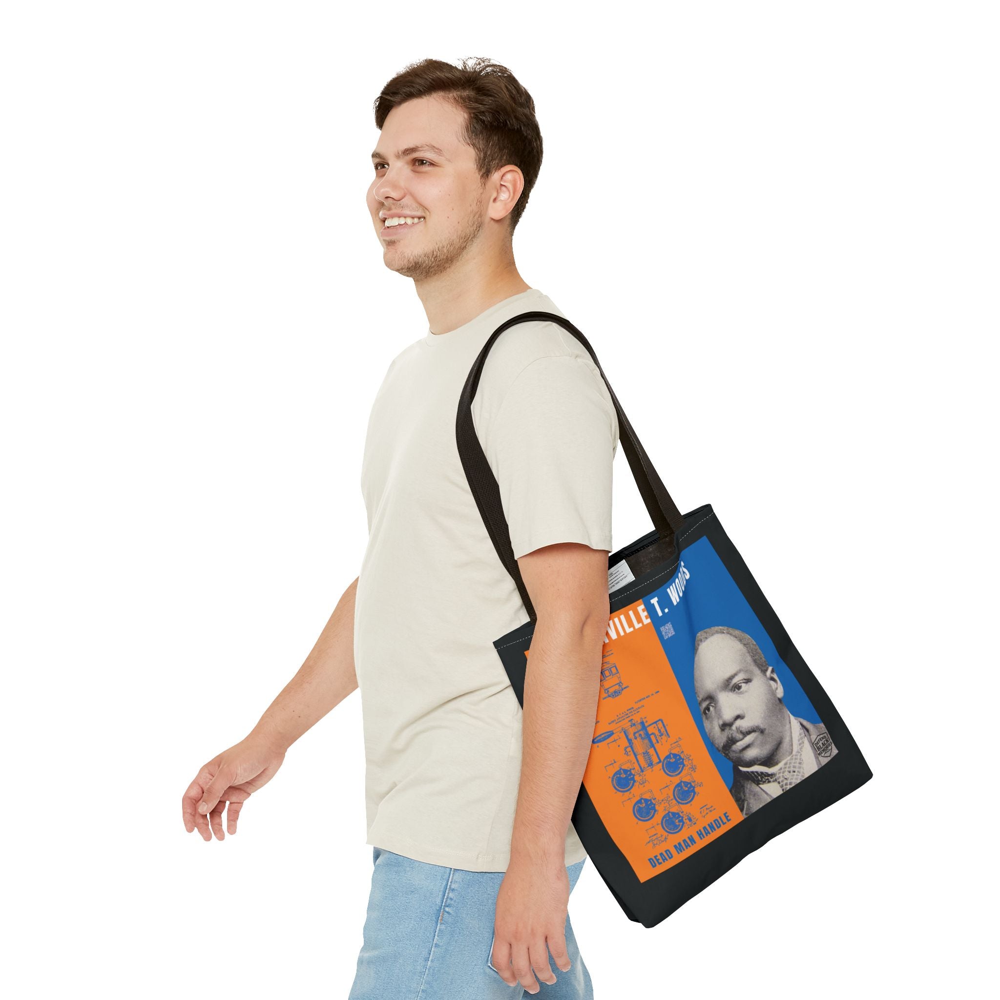 Granville T. Woods Historical Portrait Tote Bag -Turquoise (City Champs)