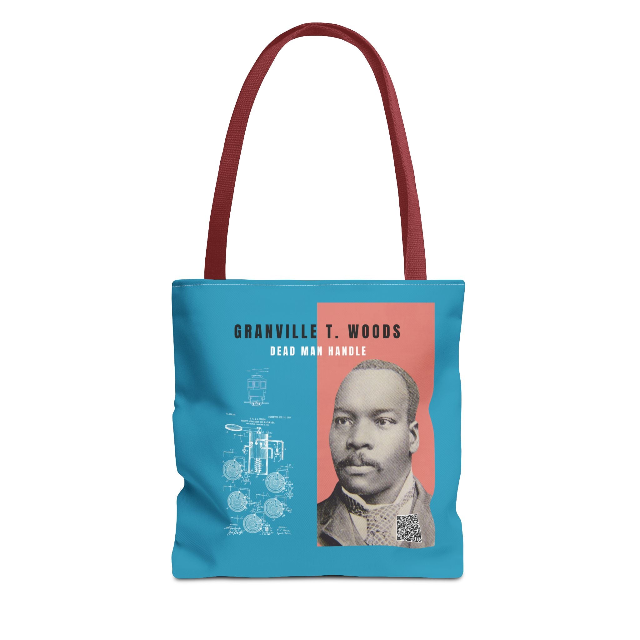 Granville T. Woods Historical Portrait Tote Bag (Turquoise)