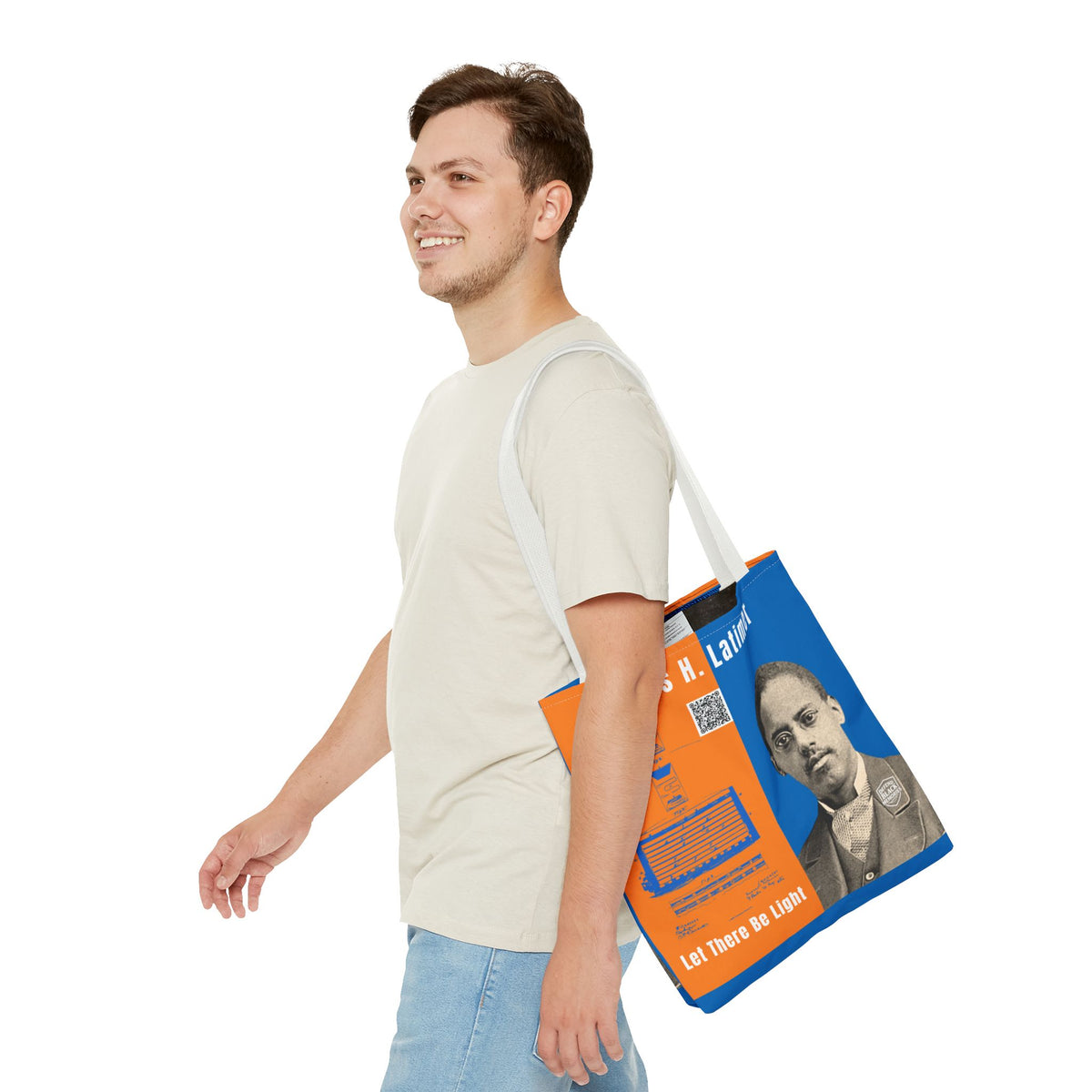 Lewis H. Latimer, Historical Portrait Tote Bag (Double Side City Champs Blue)
