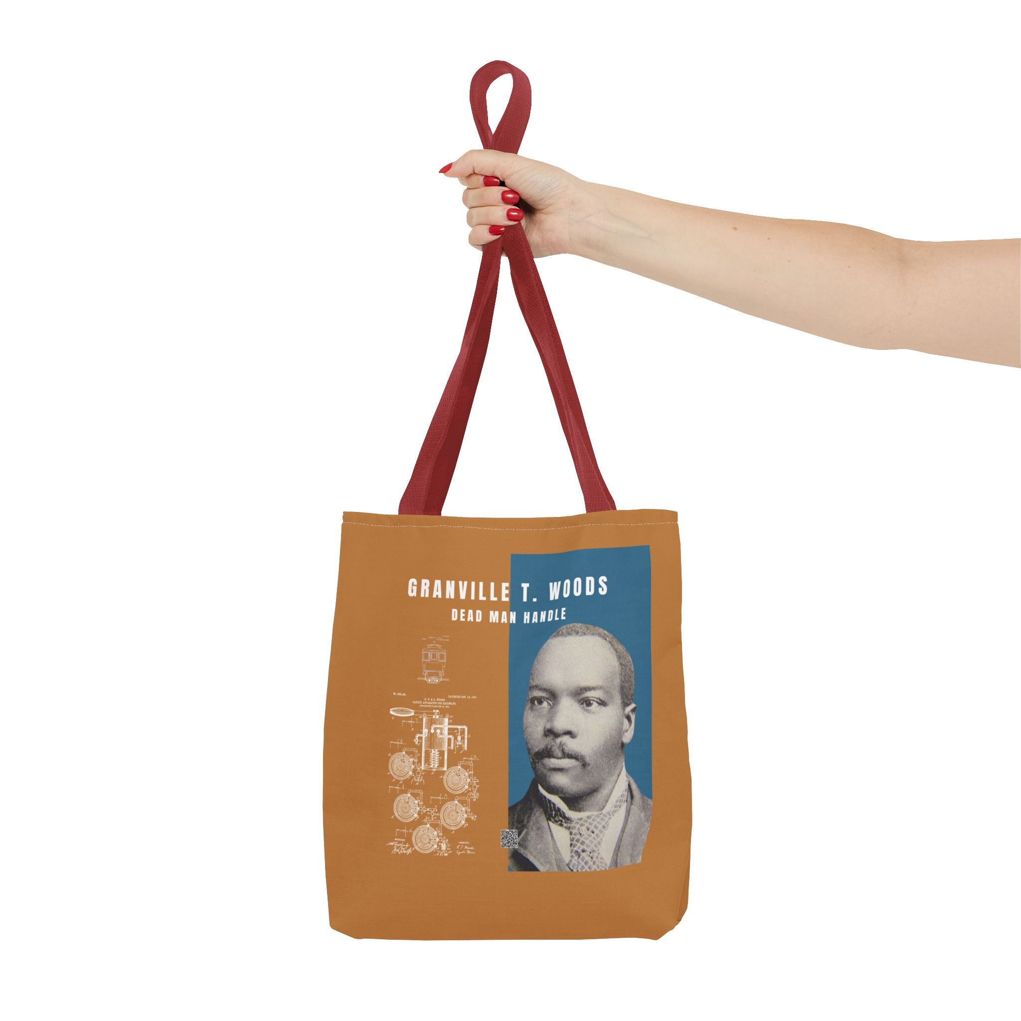 Granville T. Woods Historical Portrait Tote Bag (Light Brown)