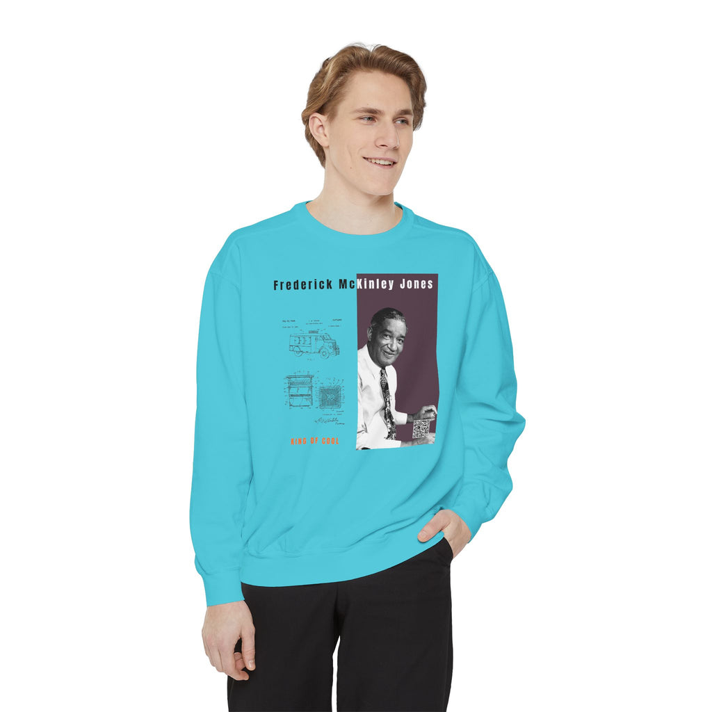 Defend Black Memories:  Frederick McKinley Jones Unisex, Garment-Dyed Tribute Sweatshirt