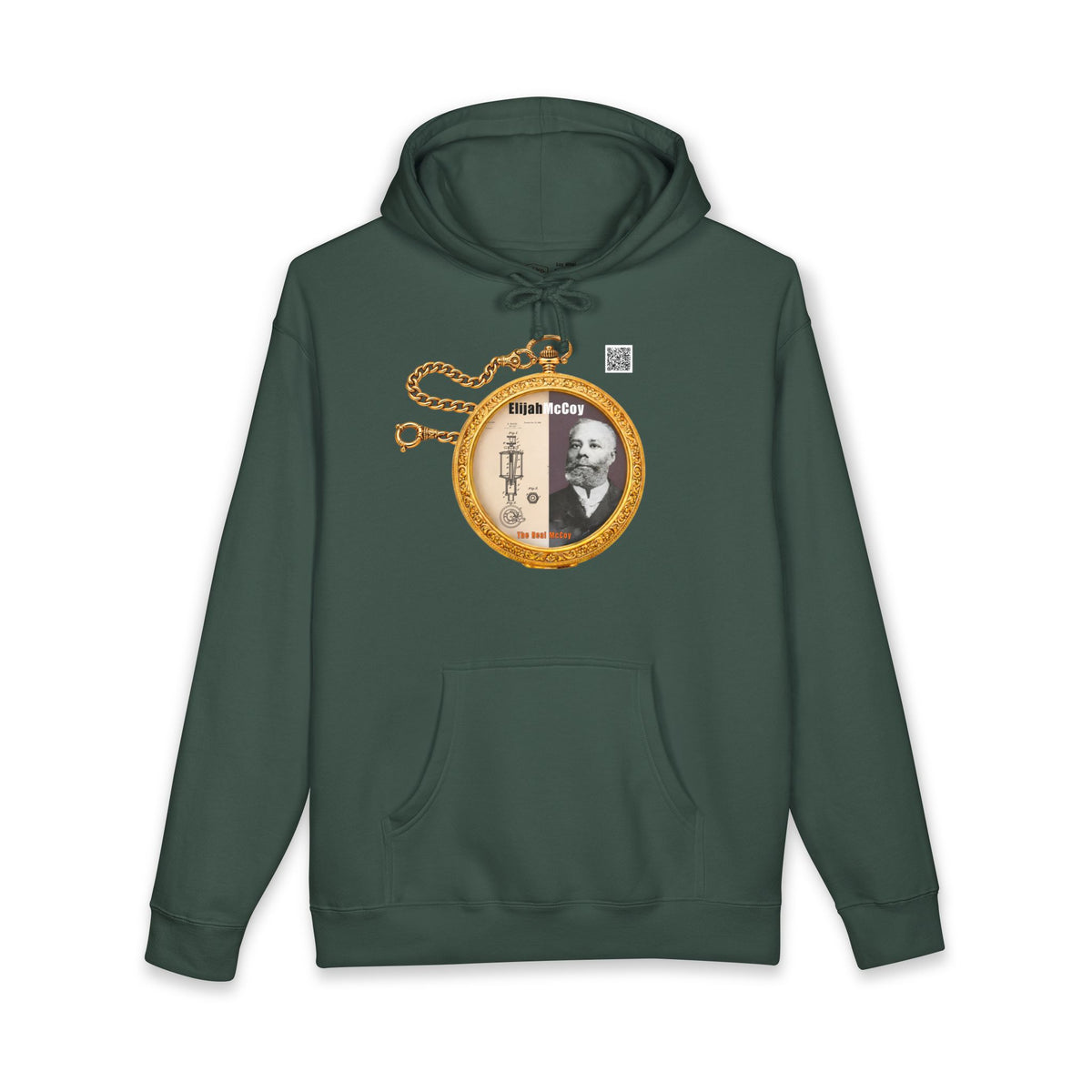 Elijah McCoy Historical Portrait Pocket Watch Hoodie