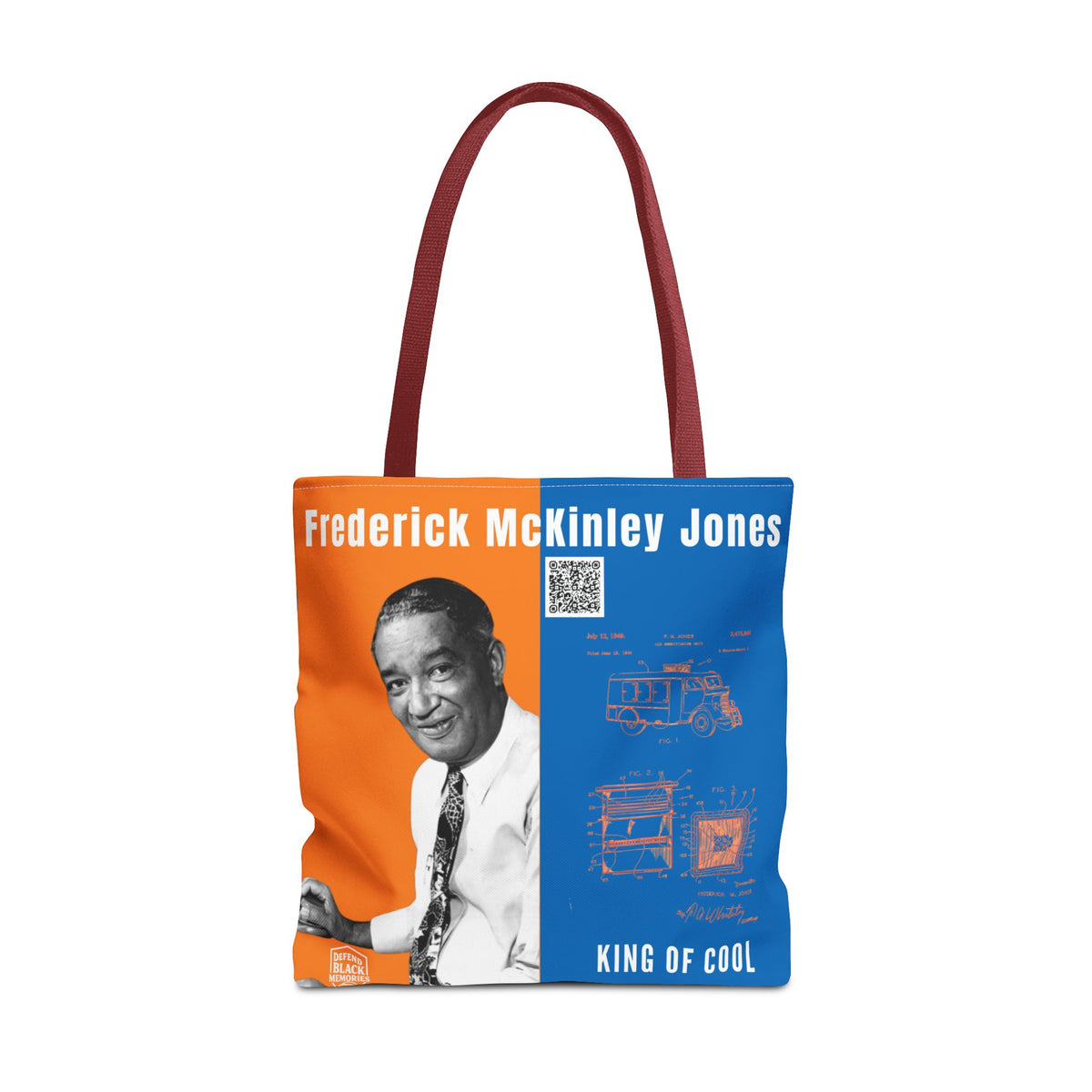 Frederick McKinley Jones, Historical Portrait Tote Bag (Double Side City Champs Blue)