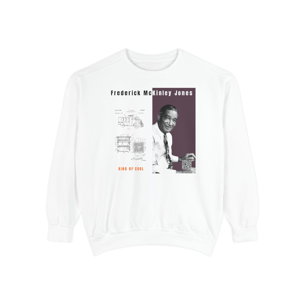 Defend Black Memories:  Frederick McKinley Jones Unisex, Garment-Dyed Tribute Sweatshirt