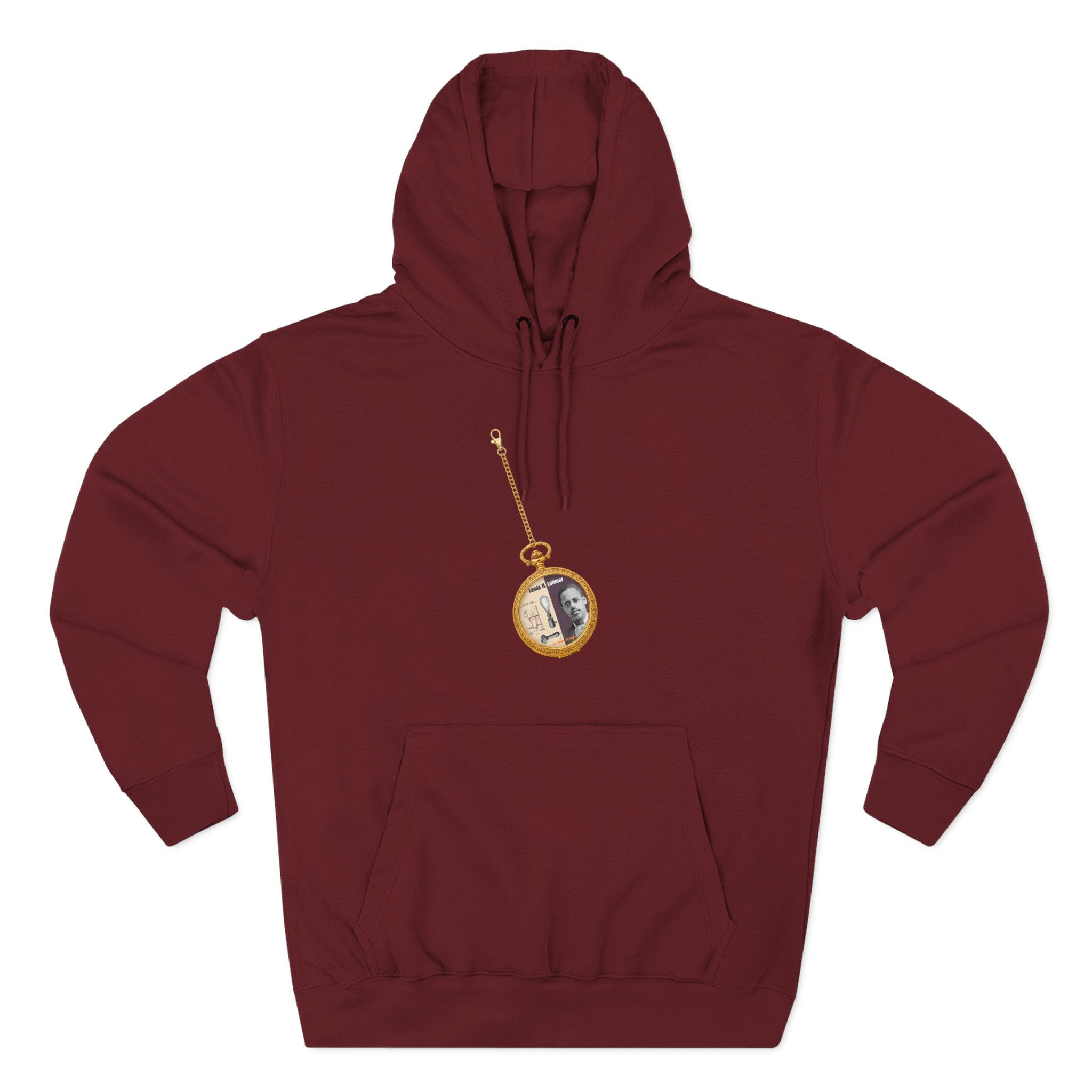 Lewis H Latimer Pocket Watch Three-Panel Fleece Hoodie