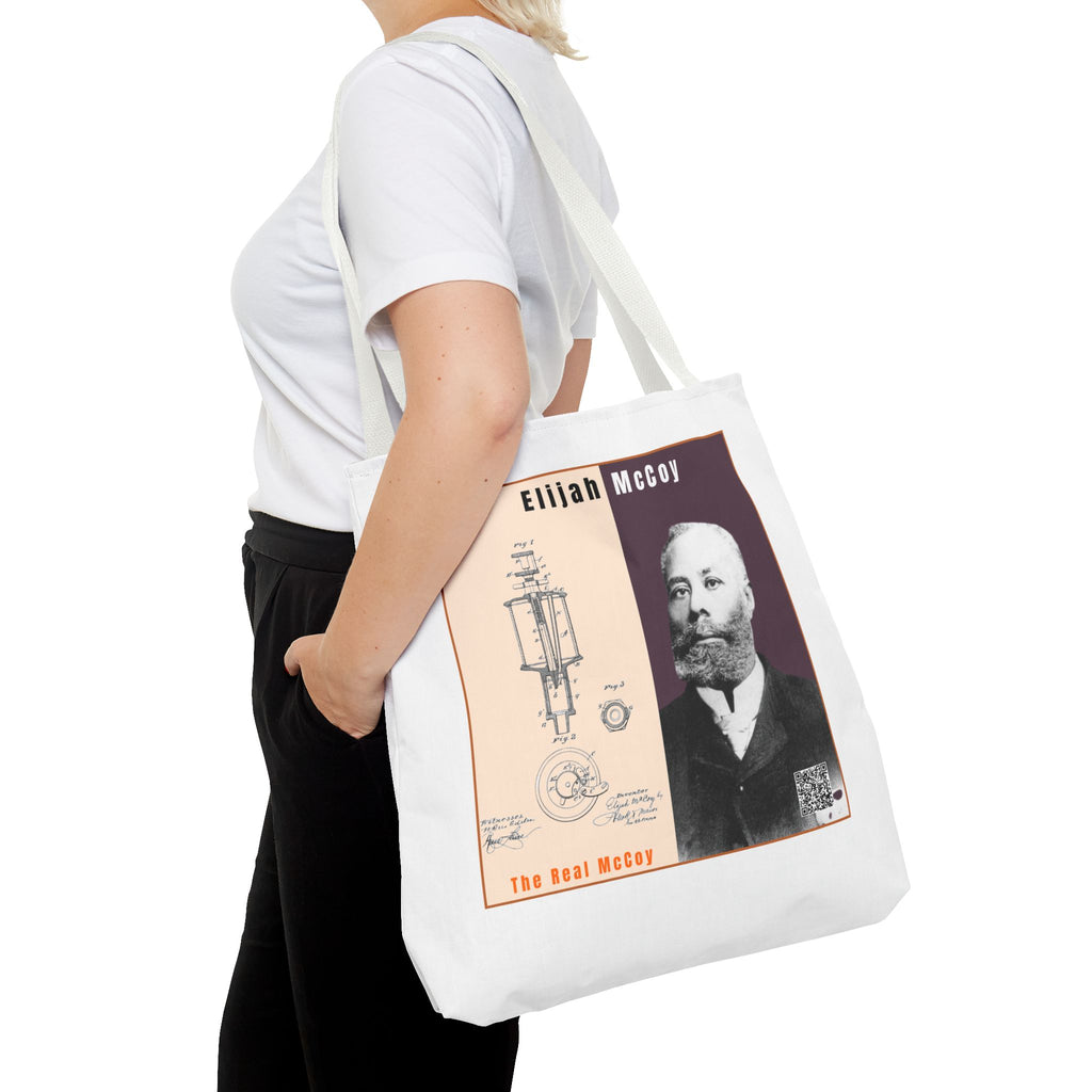 Defend Black Memories: Elijah McCoy Historical Portrait AOP Tote Bag