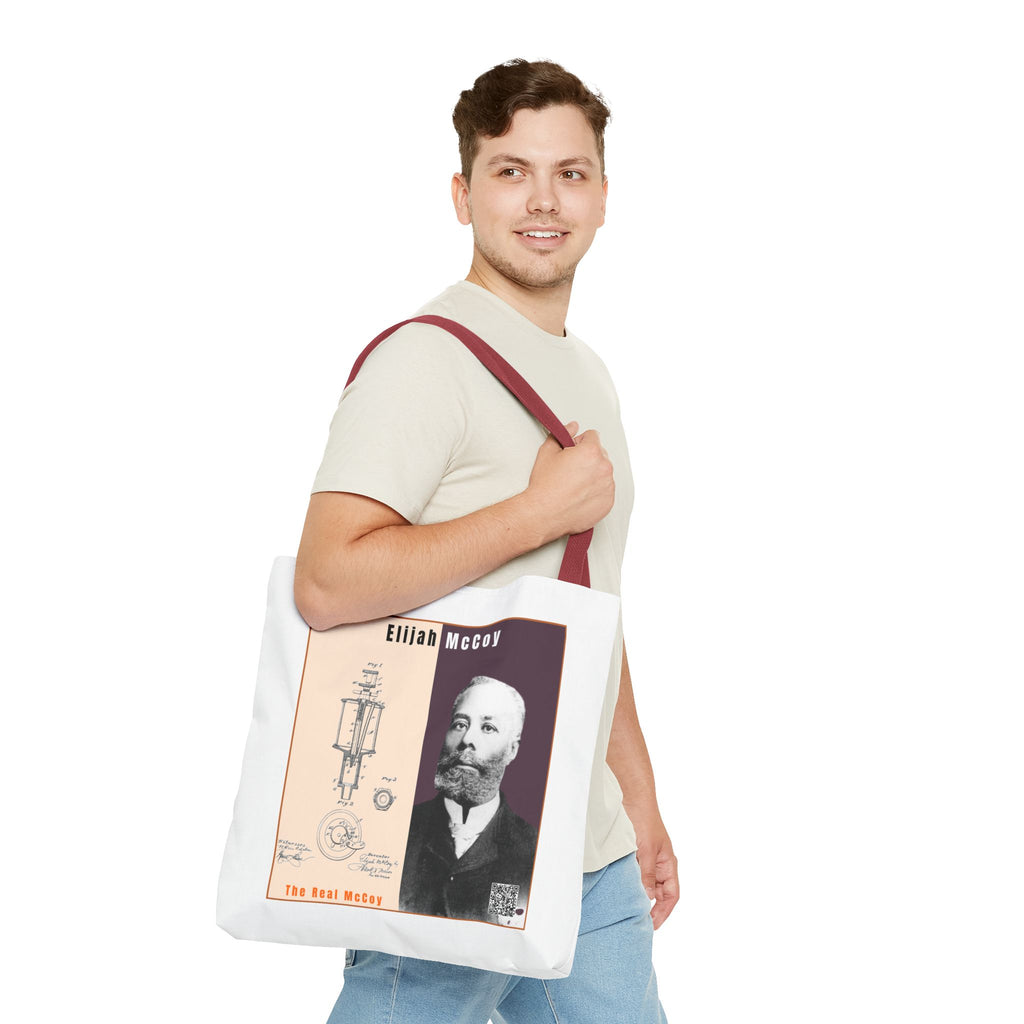 Defend Black Memories: Elijah McCoy Historical Portrait AOP Tote Bag