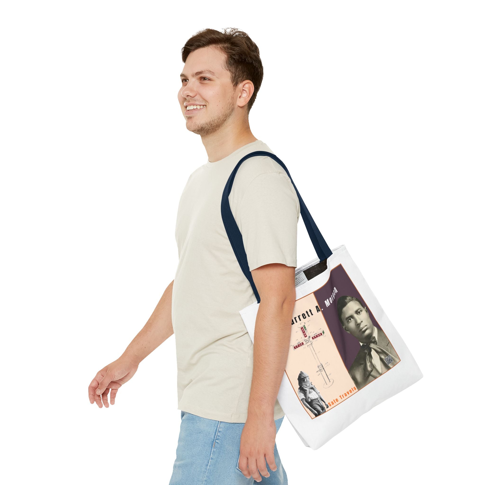 Garrett A. Morgan Historical Portrait Tote Bag (White)