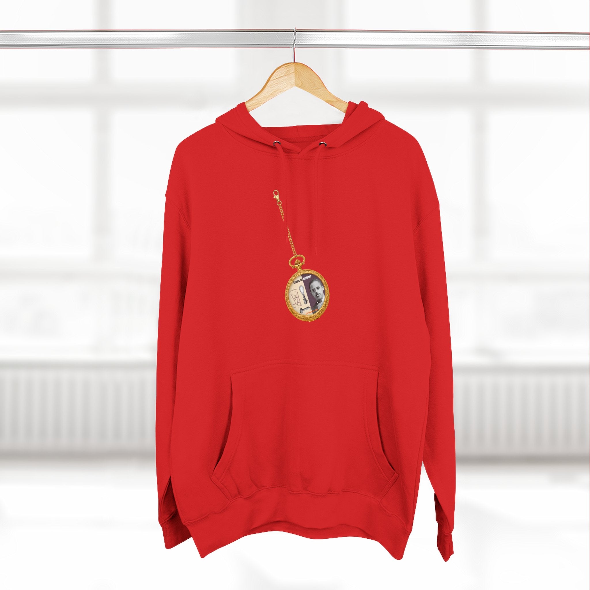 Lewis H Latimer Pocket Watch Three-Panel Fleece Hoodie