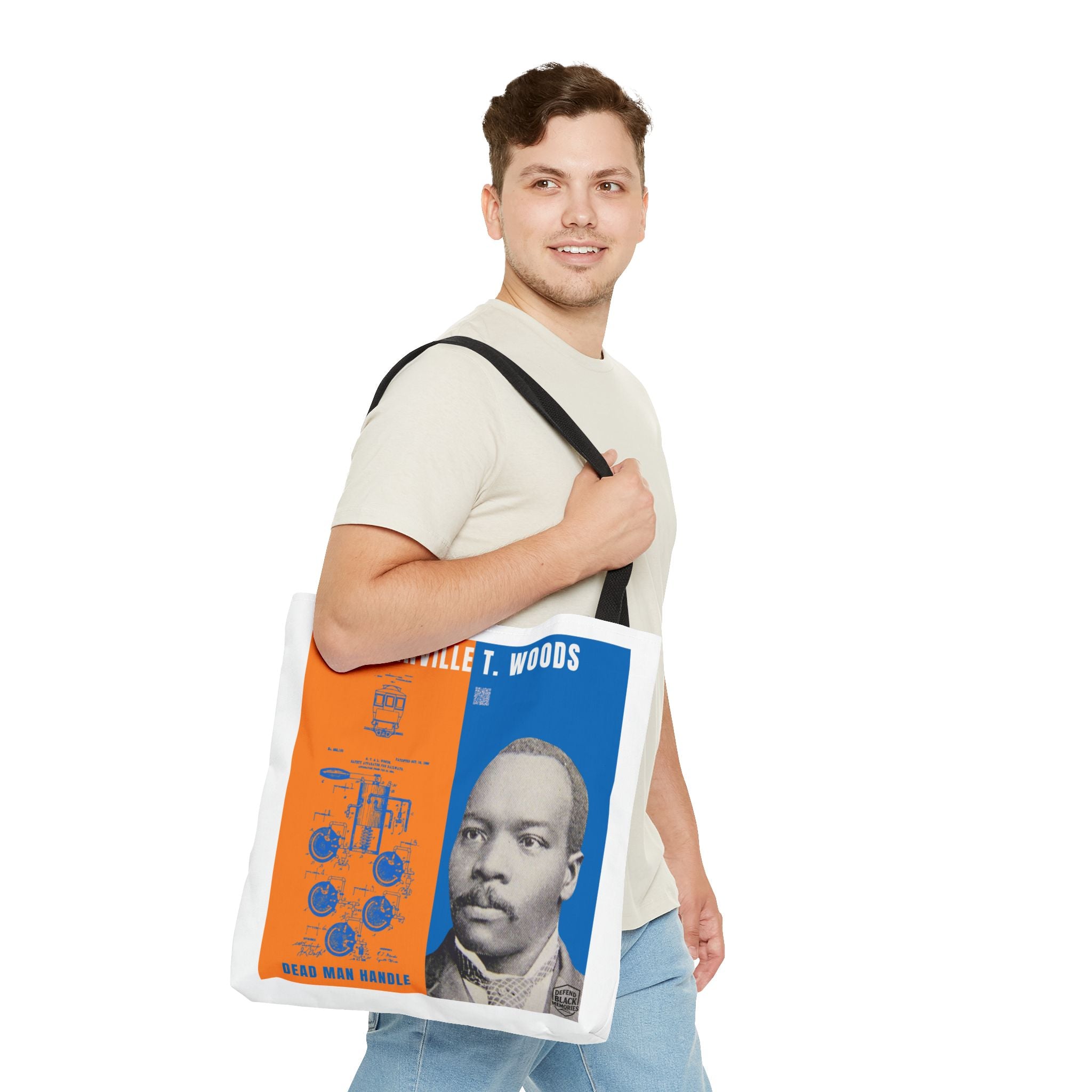 Granville T. Woods Historical Portrait Tote Bag - White (City Champs)