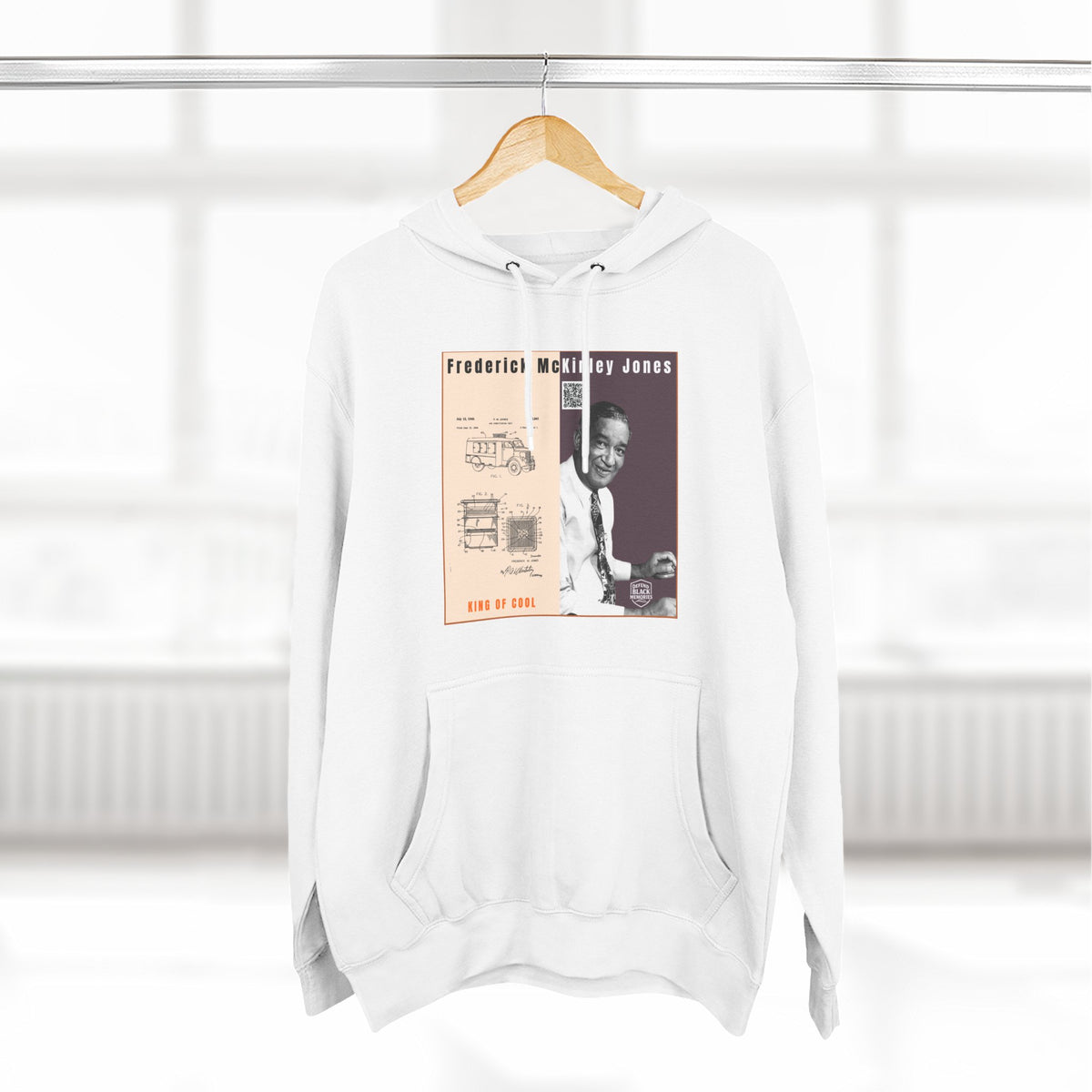 Frederick McKinley Jones, Unisex, Three-panel Historical Portrait Hoodie (City Champs)