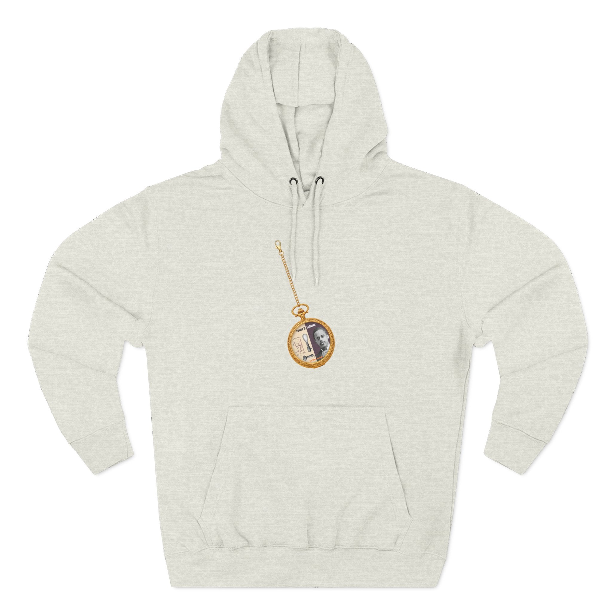 Lewis H Latimer Pocket Watch Three-Panel Fleece Hoodie