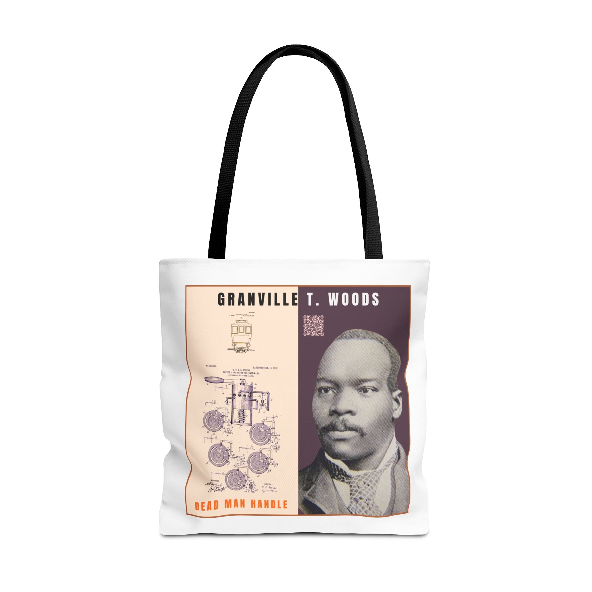 Granville T. Woods Historical Portrait Tote Bag (White)